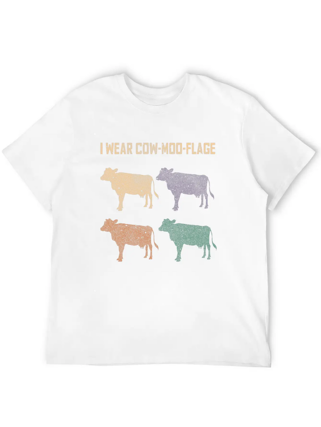 Cow Moo Flage Grunge Breathable Soft Cotton T-Shirt – Timeless Casual Look