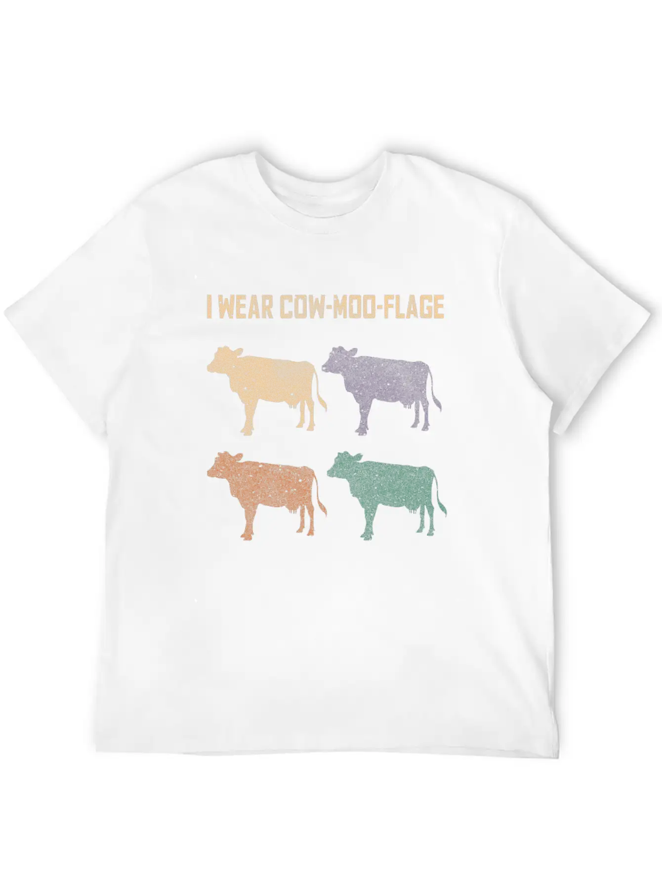 Cow Moo Flage Grunge Breathable Soft Cotton T-Shirt – Timeless Casual Look