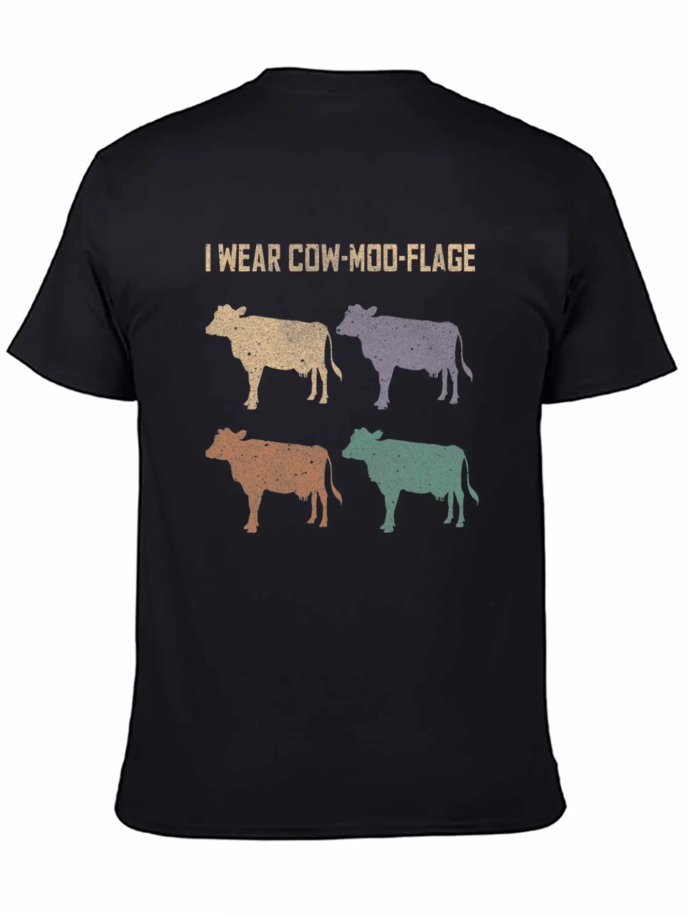Cow Moo Flage Grunge Breathable Soft Cotton T-Shirt – Timeless Casual Look