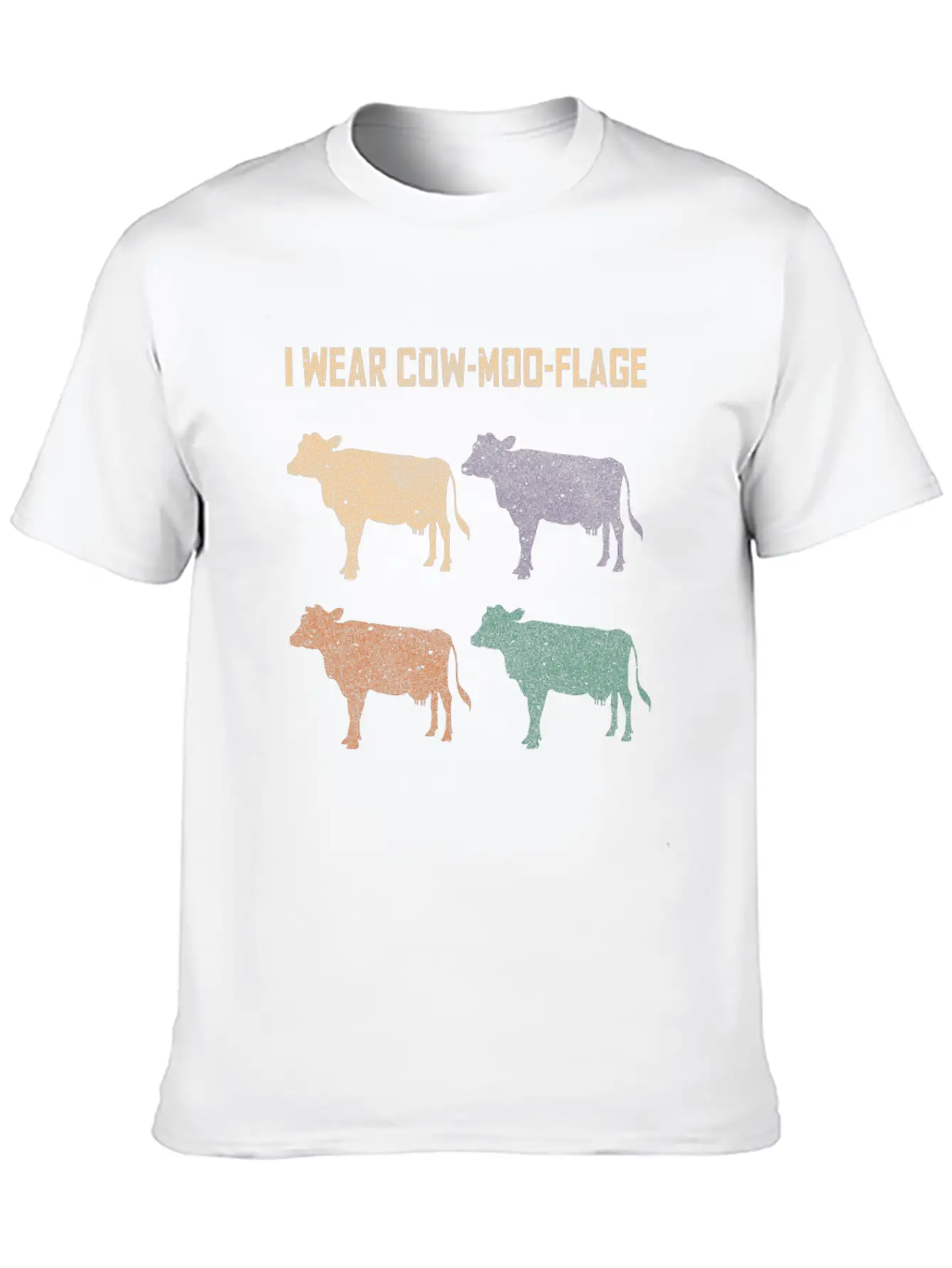 Cow Moo Flage Grunge Breathable Soft Cotton T-Shirt – Timeless Casual Look