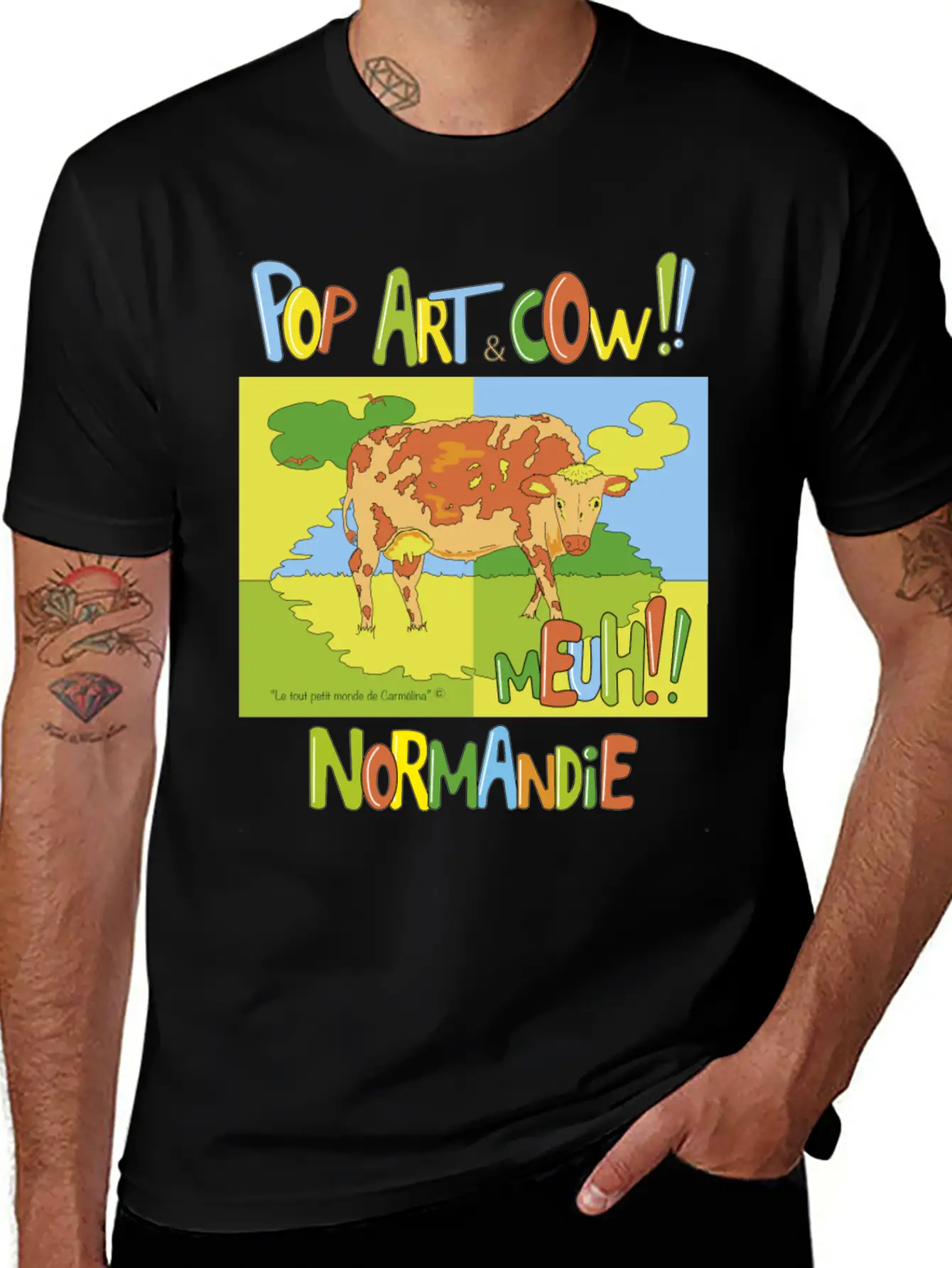 Cow "Pop Art" Normandie Timeless Short Sleeve Tee – Comfy And Minimalist Design