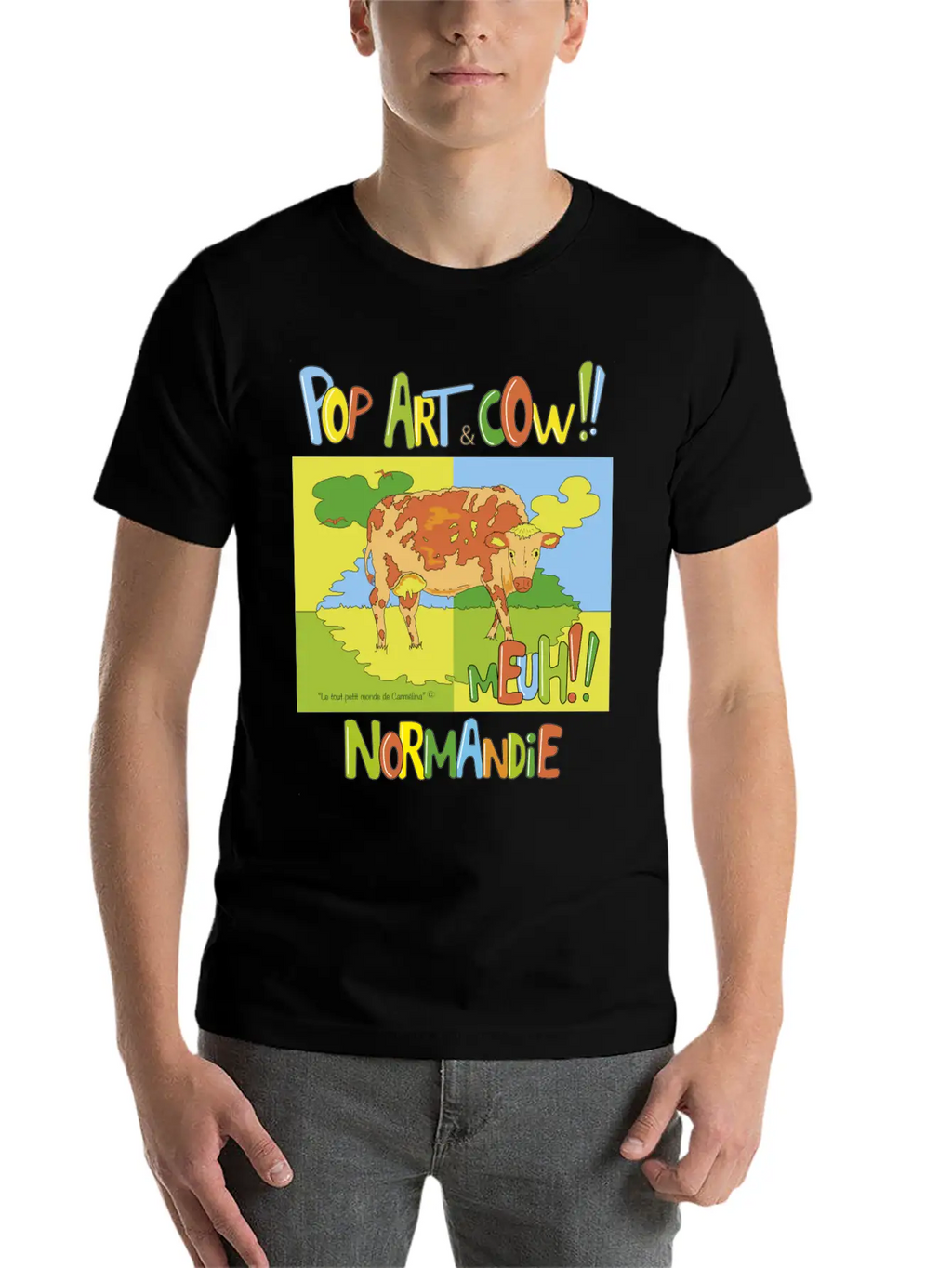 Cow "Pop Art" Normandie Timeless Short Sleeve Tee – Comfy And Minimalist Design