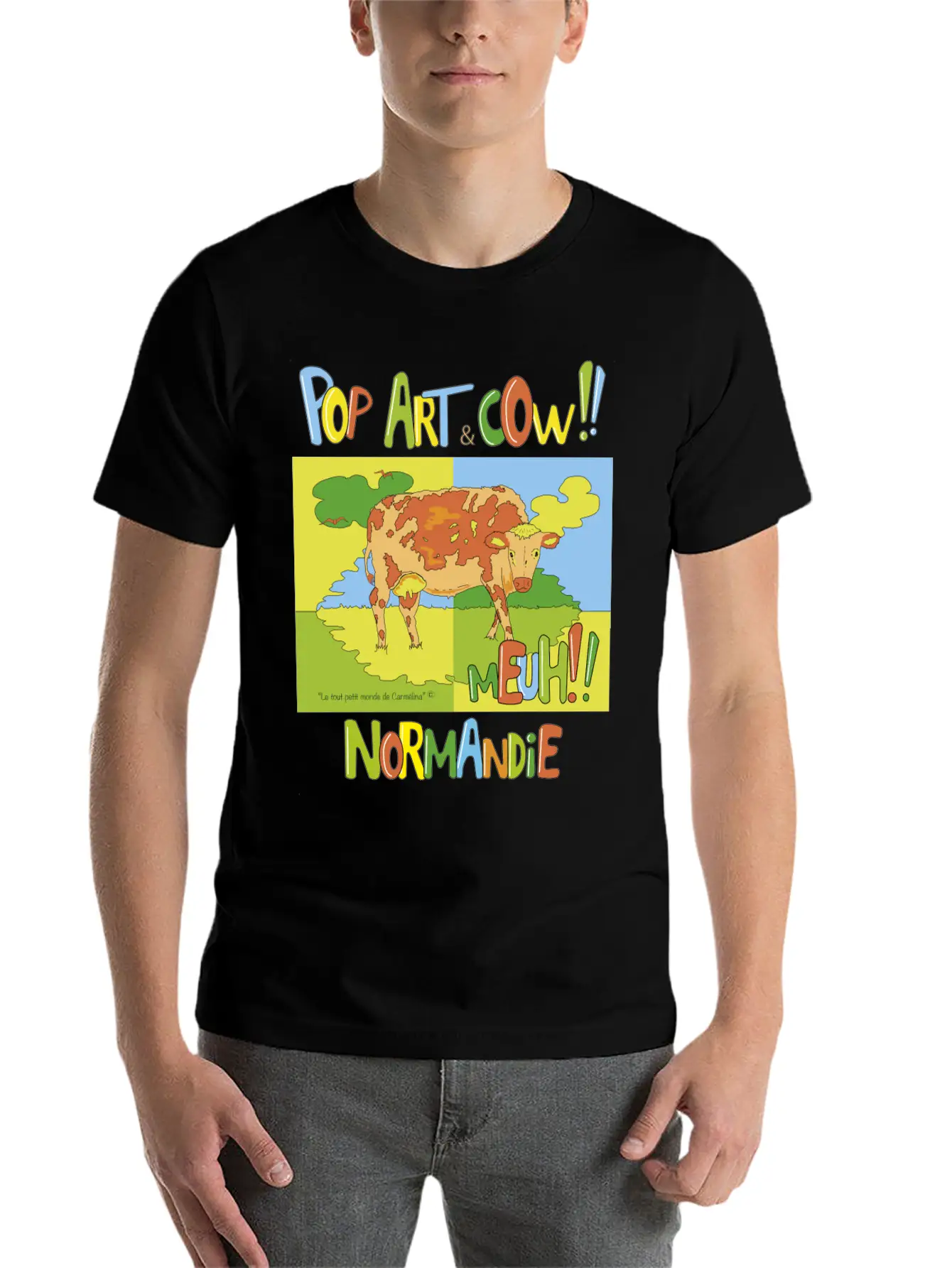 Cow "Pop Art" Normandie Timeless Short Sleeve Tee – Comfy And Minimalist Design