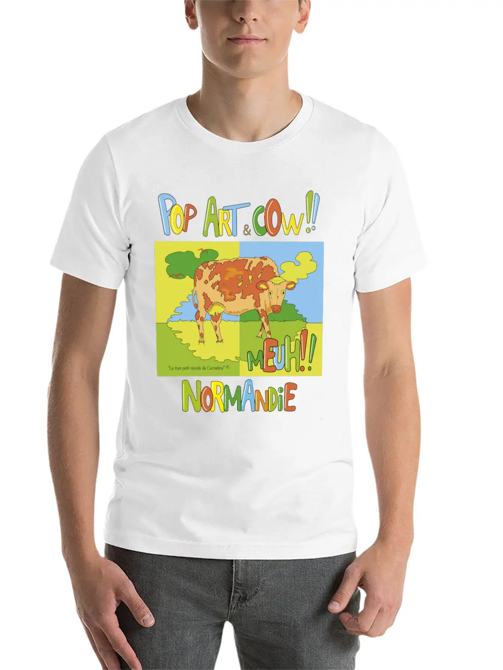 Cow "Pop Art" Normandie Timeless Short Sleeve Tee – Comfy And Minimalist Design