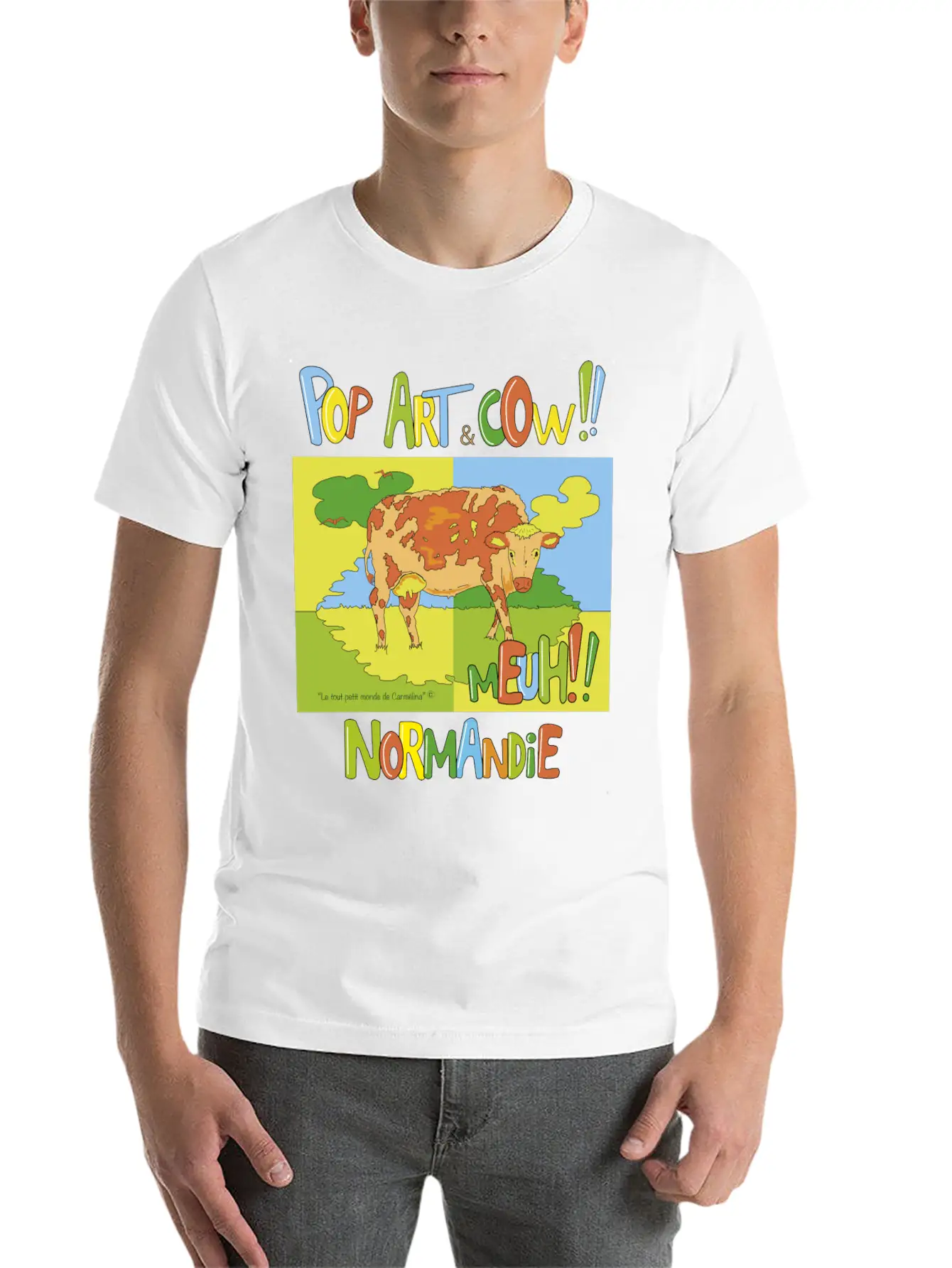Cow "Pop Art" Normandie Timeless Short Sleeve Tee – Comfy And Minimalist Design