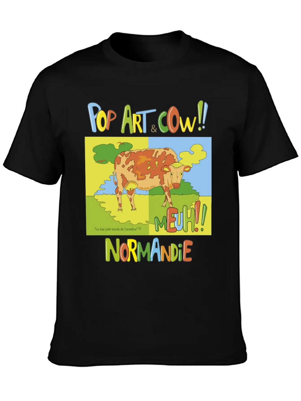Cow "Pop Art" Normandie Timeless Short Sleeve Tee – Comfy And Minimalist Design