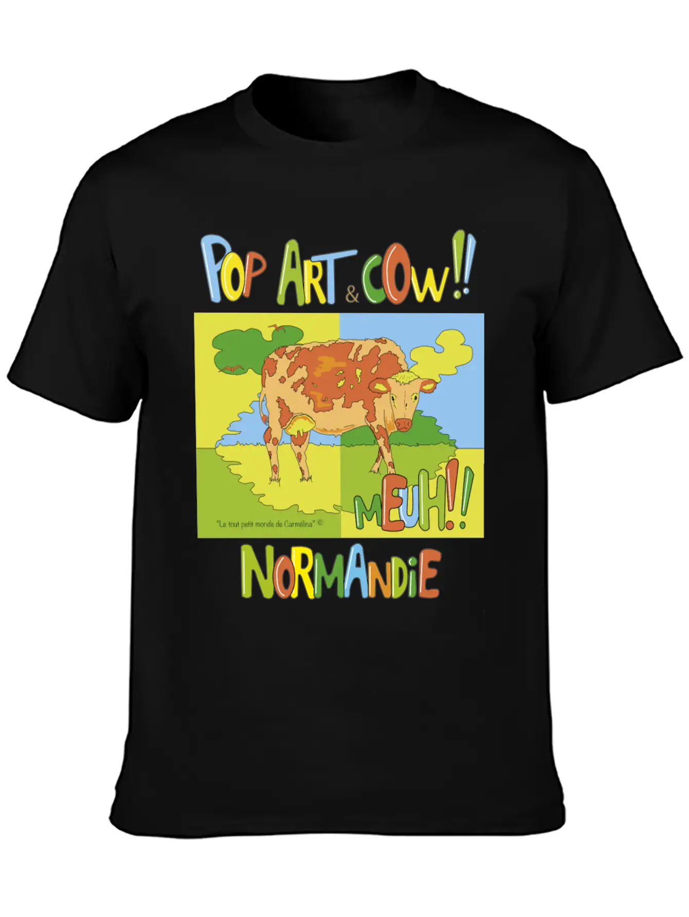 Cow "Pop Art" Normandie Timeless Short Sleeve Tee – Comfy And Minimalist Design