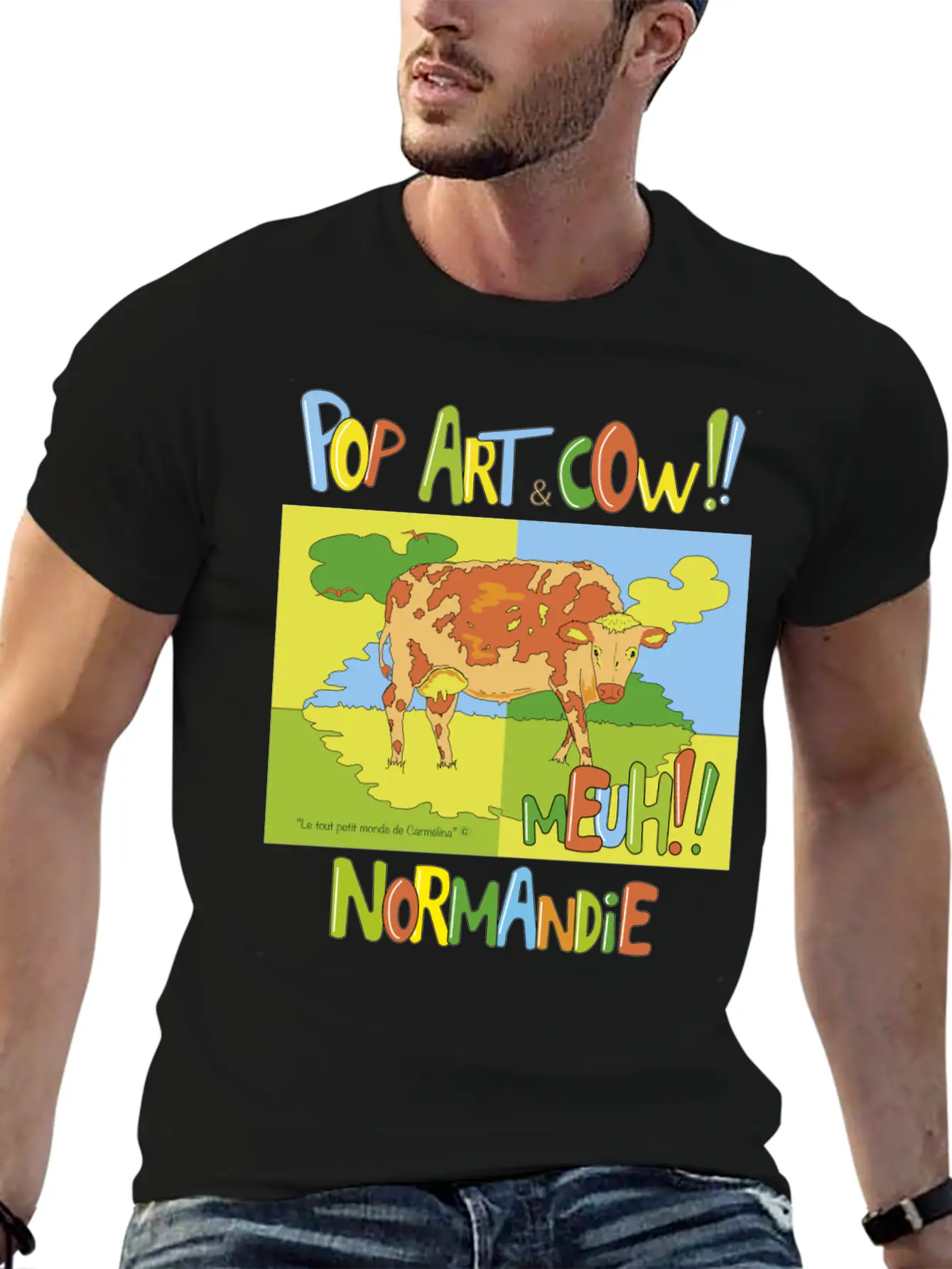 Cow "Pop Art" Normandie Timeless Short Sleeve Tee – Comfy And Minimalist Design