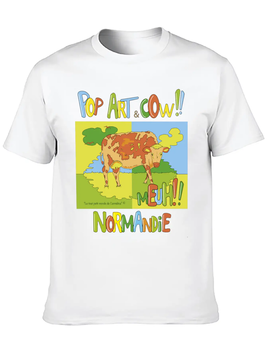 Cow "Pop Art" Normandie Timeless Short Sleeve Tee – Comfy And Minimalist Design
