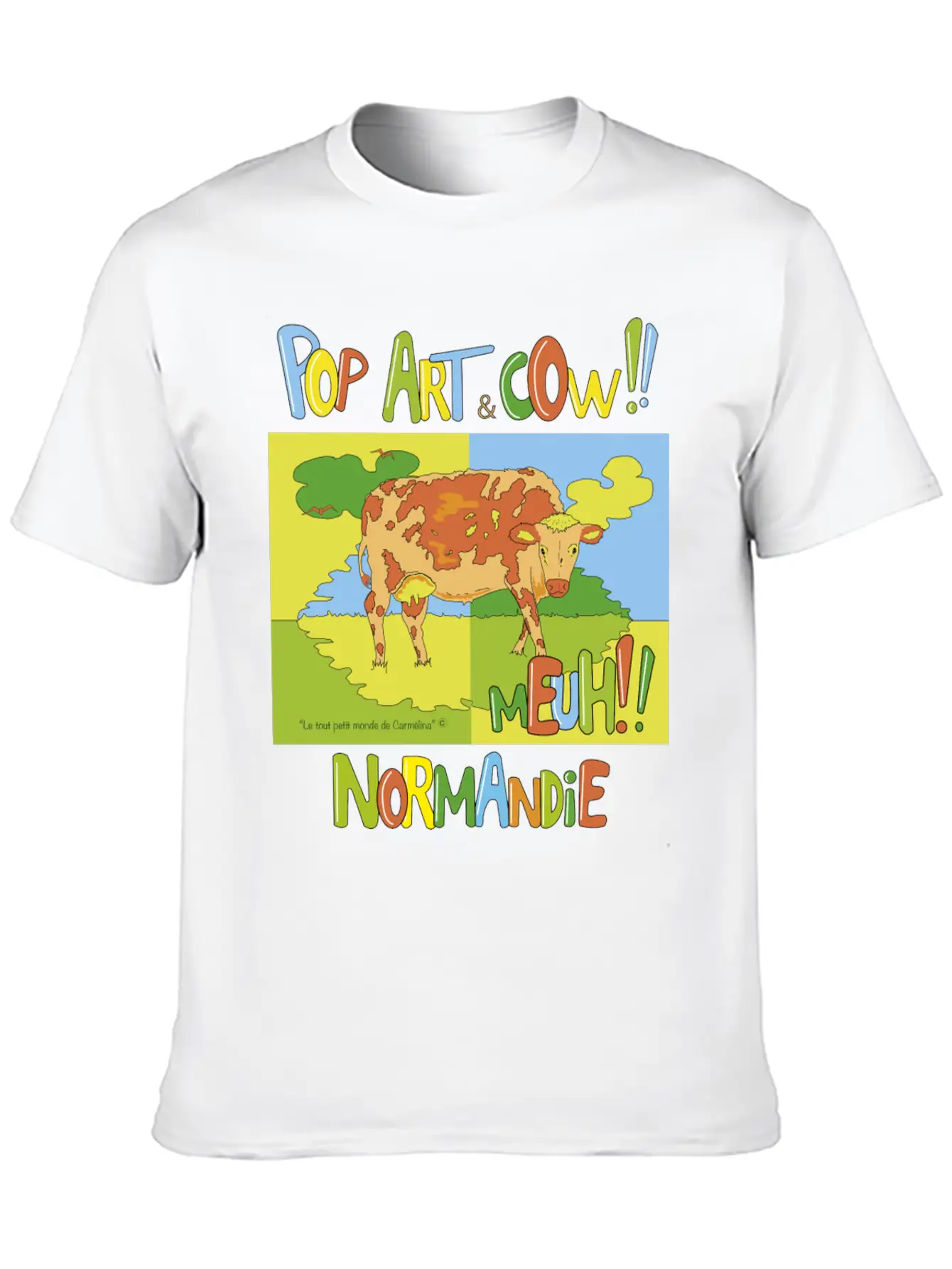 Cow "Pop Art" Normandie Timeless Short Sleeve Tee – Comfy And Minimalist Design