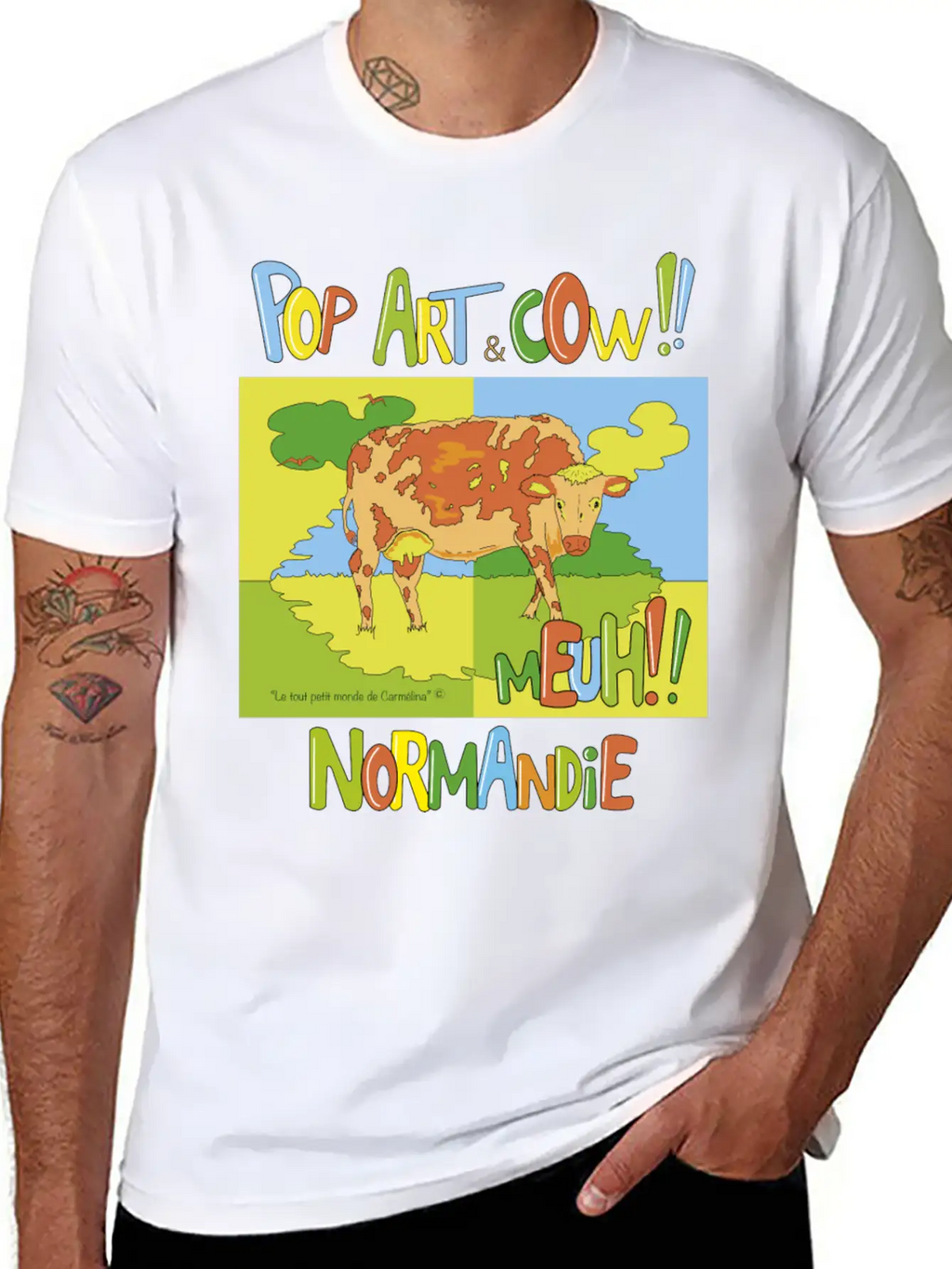 Cow "Pop Art" Normandie Timeless Short Sleeve Tee – Comfy And Minimalist Design