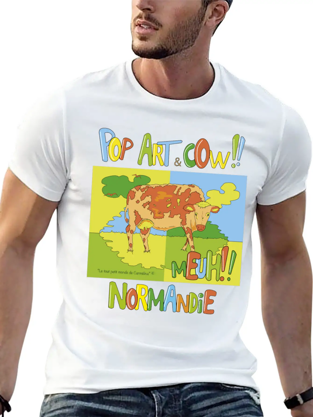 Cow "Pop Art" Normandie Timeless Short Sleeve Tee – Comfy And Minimalist Design