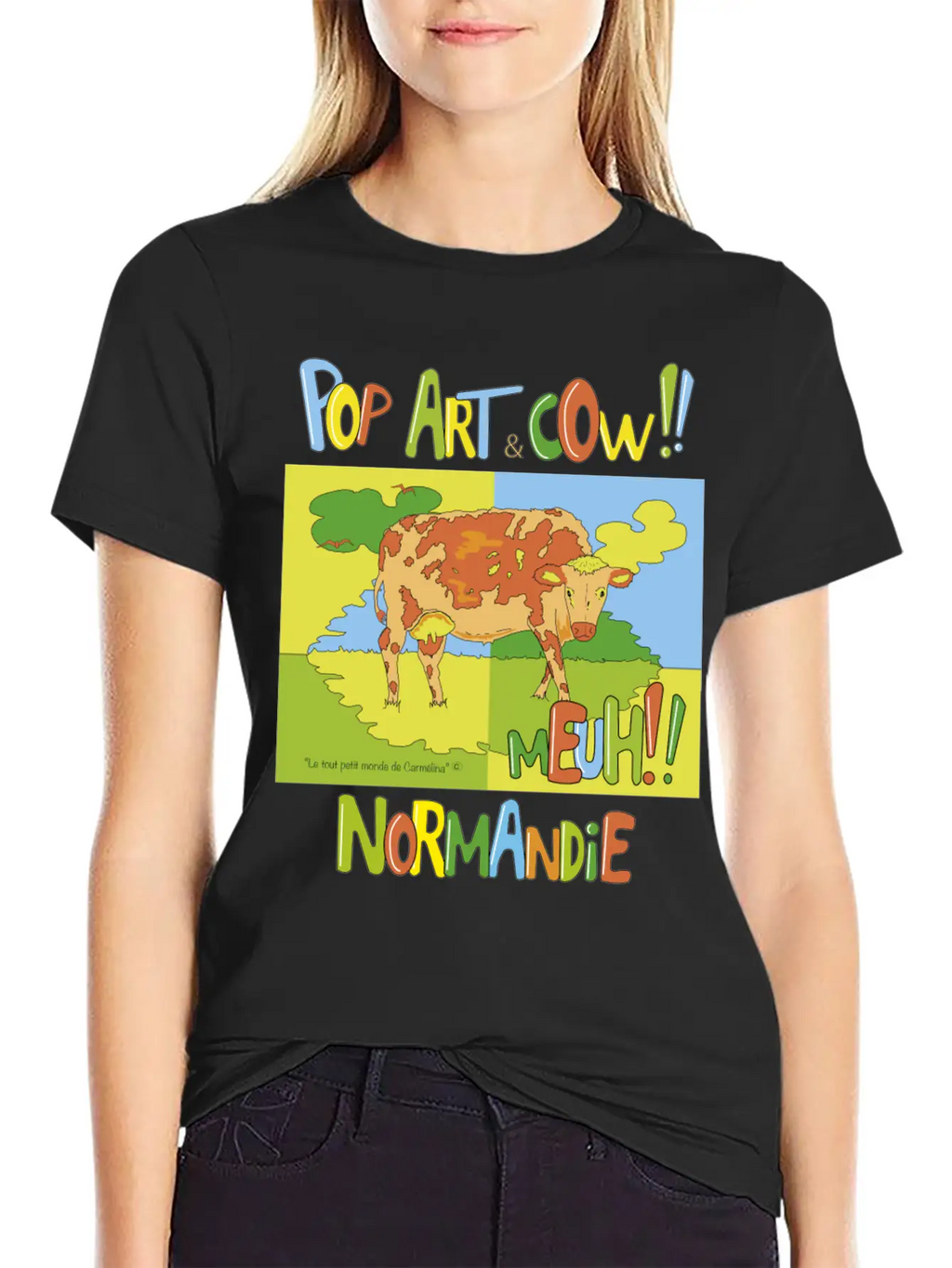 Cow "Pop Art" Normandie Timeless Short Sleeve Tee – Comfy And Minimalist Design