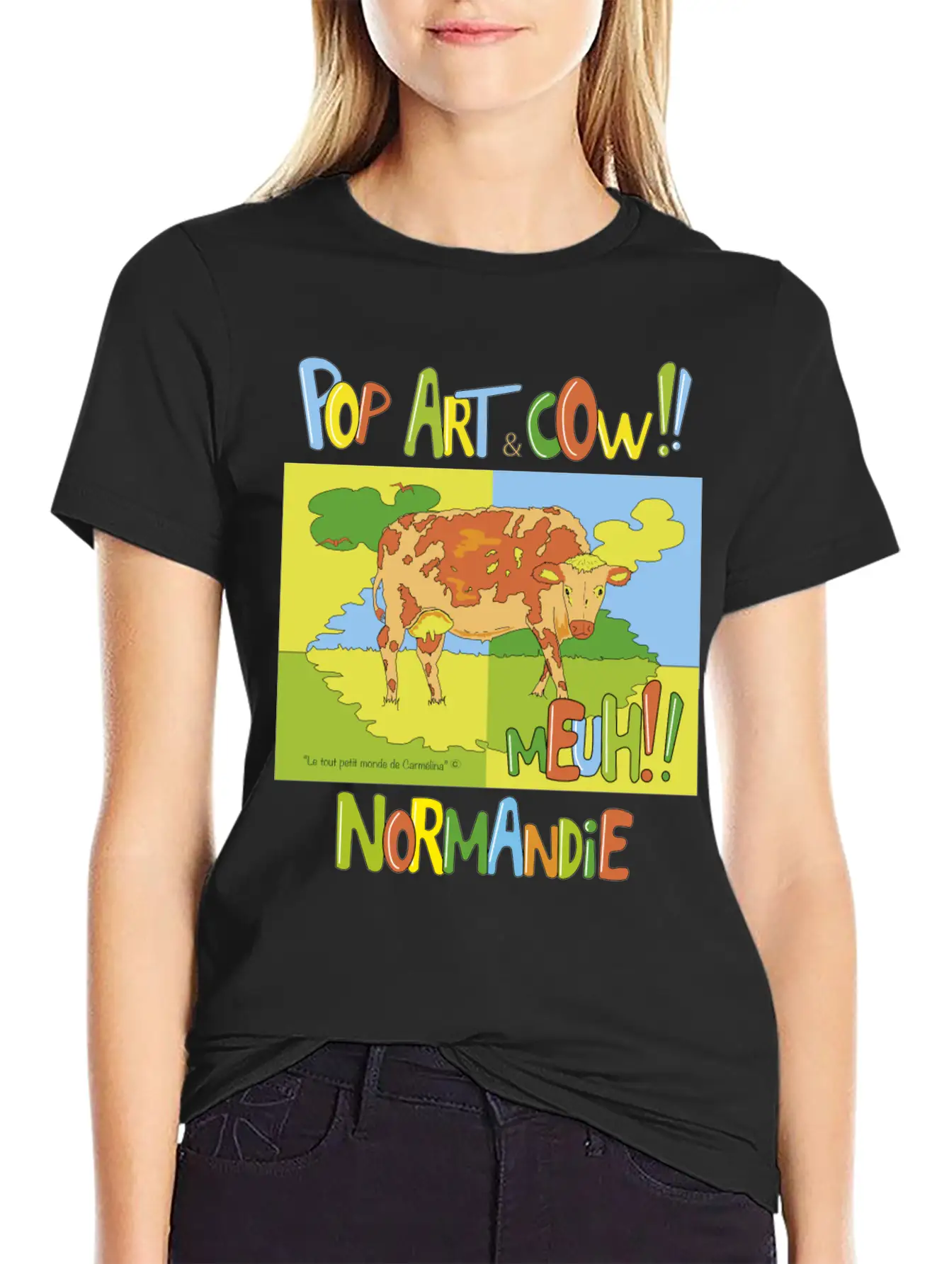 Cow "Pop Art" Normandie Timeless Short Sleeve Tee – Comfy And Minimalist Design