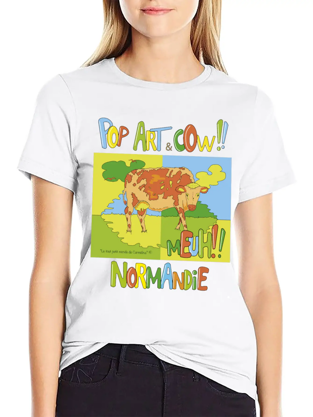 Cow "Pop Art" Normandie Timeless Short Sleeve Tee – Comfy And Minimalist Design