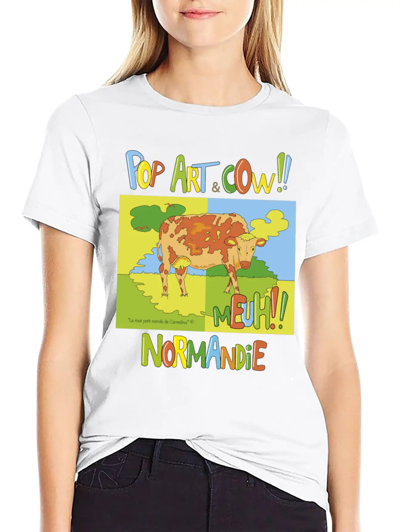 Cow "Pop Art" Normandie Timeless Short Sleeve Tee – Comfy And Minimalist Design