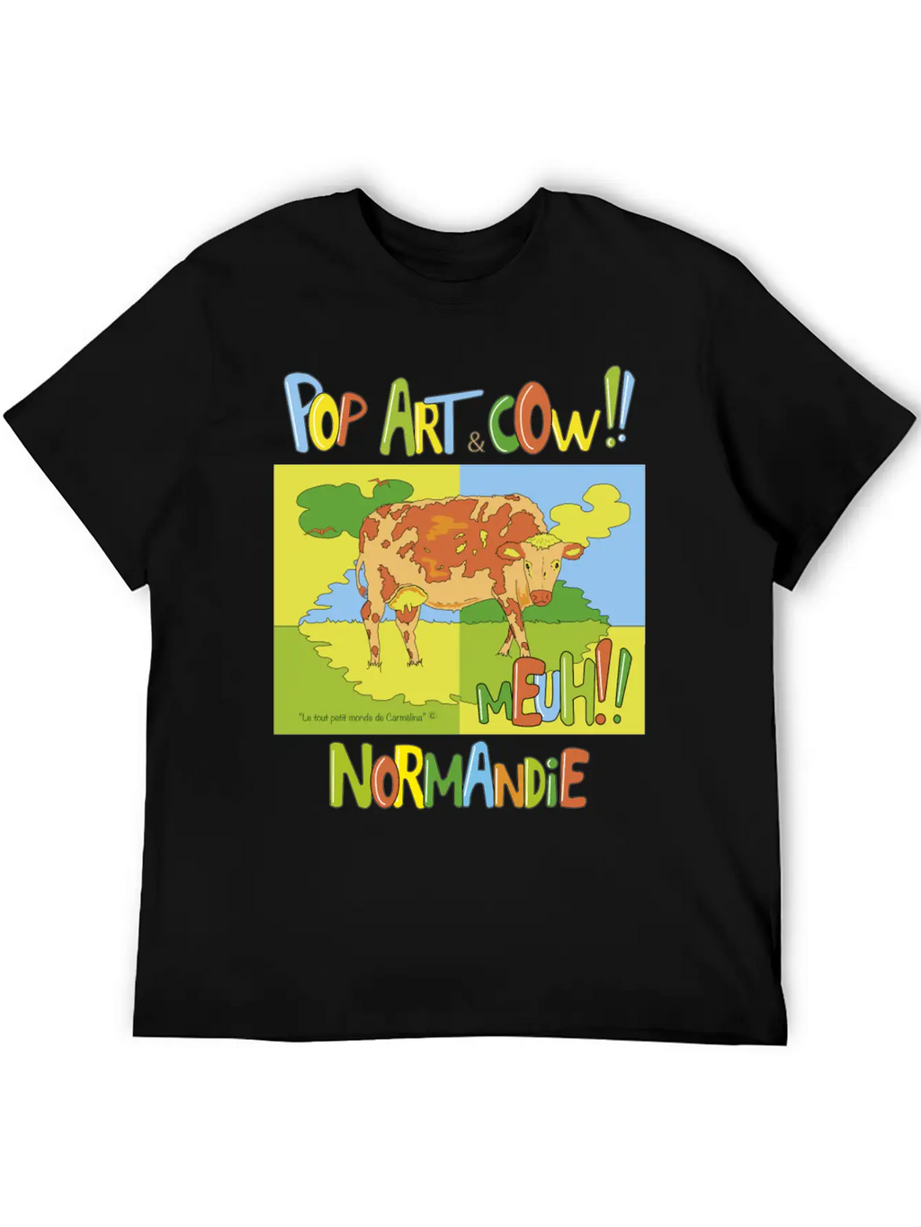 Cow "Pop Art" Normandie Timeless Short Sleeve Tee – Comfy And Minimalist Design