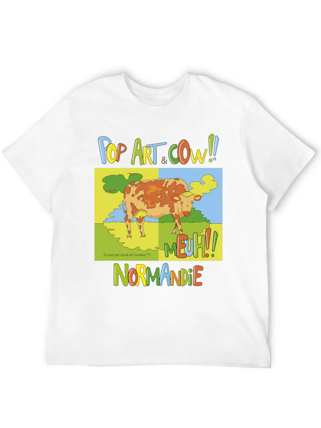 Cow "Pop Art" Normandie Timeless Short Sleeve Tee – Comfy And Minimalist Design