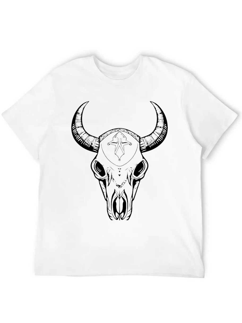 Cow Skull Boho Breathable Soft Cotton T-Shirt – Timeless Casual Look