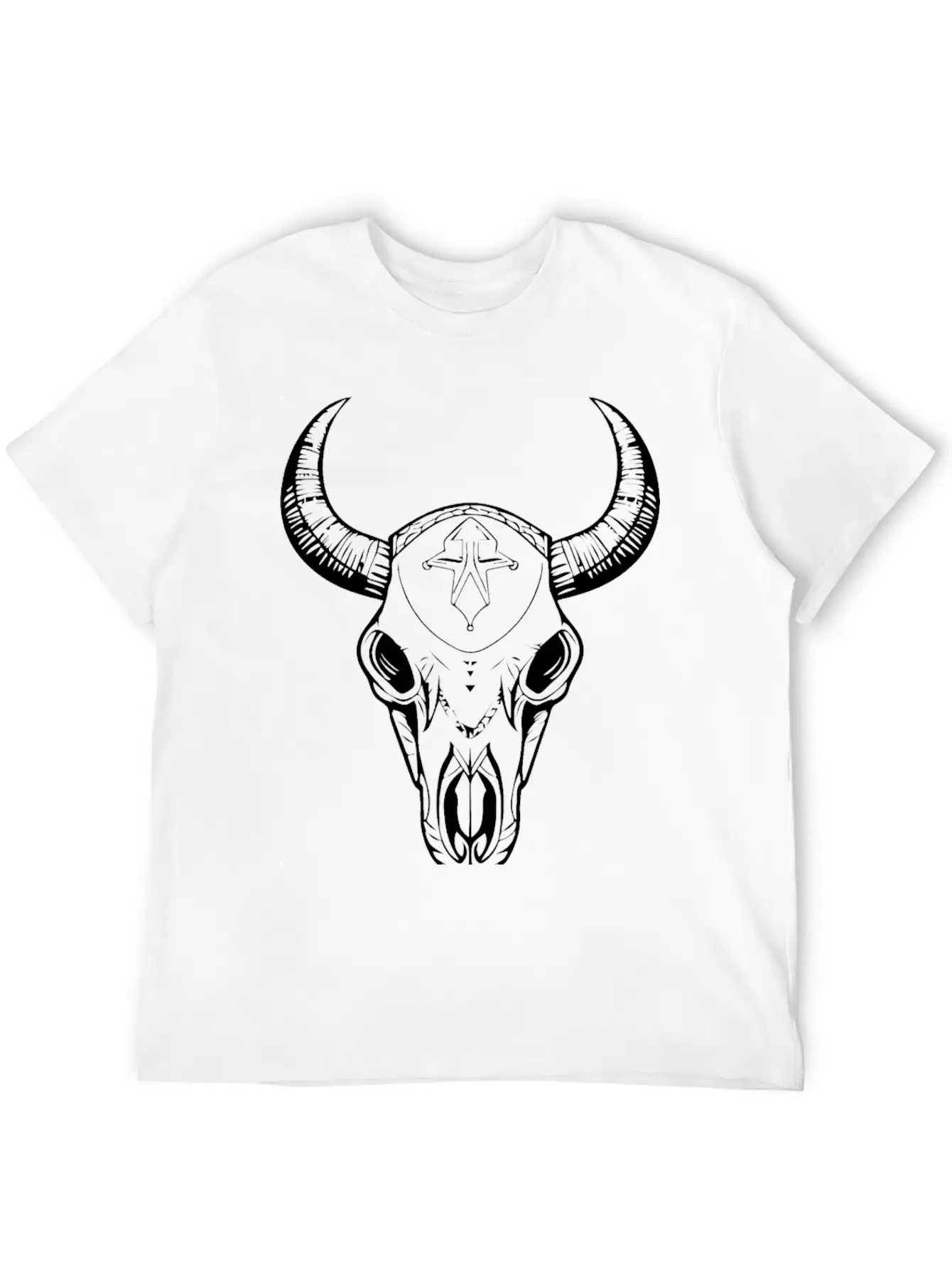 Cow Skull Boho Breathable Soft Cotton T-Shirt – Timeless Casual Look
