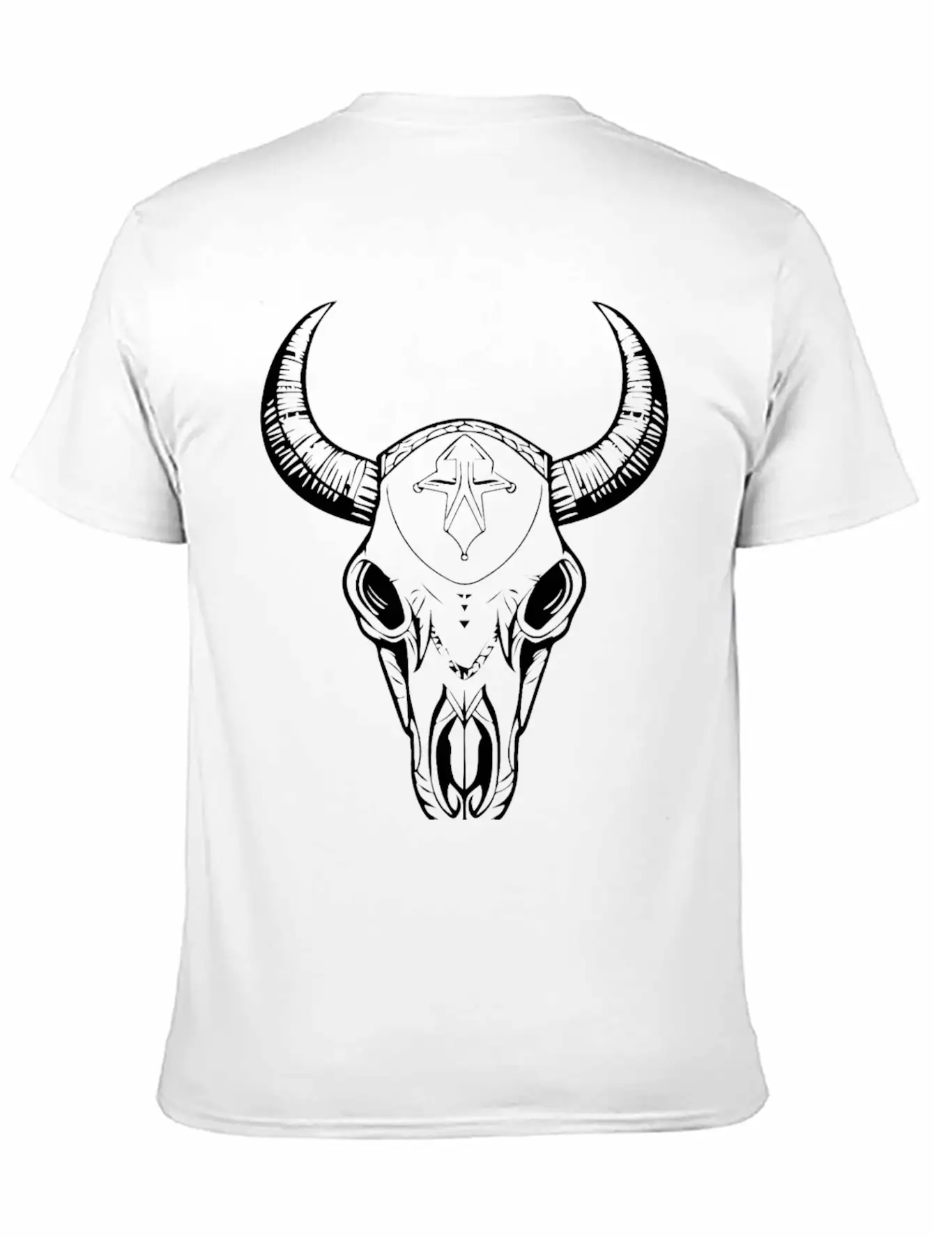 Cow Skull Boho Breathable Soft Cotton T-Shirt – Timeless Casual Look
