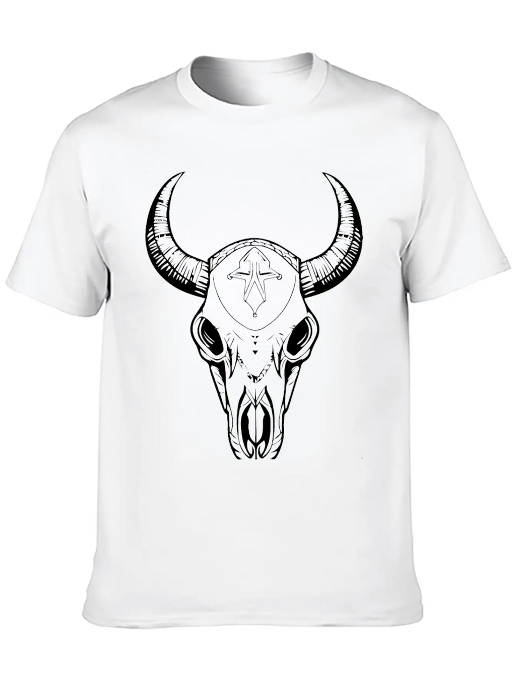 Cow Skull Boho Breathable Soft Cotton T-Shirt – Timeless Casual Look
