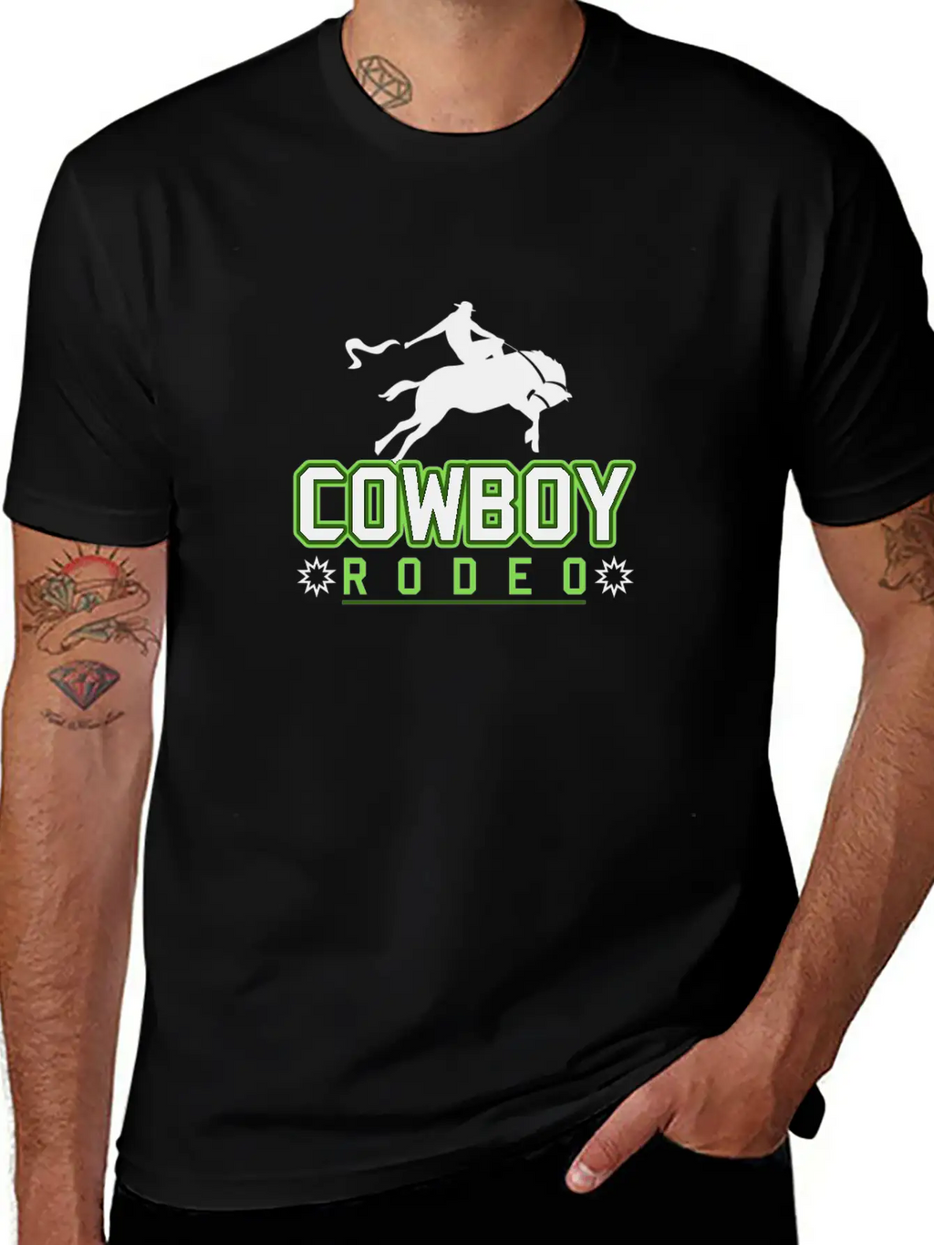 Cowboy Rodeo Rider Horse Basic Graphic T-Shirt – Daily Comfort In Soft Cotton