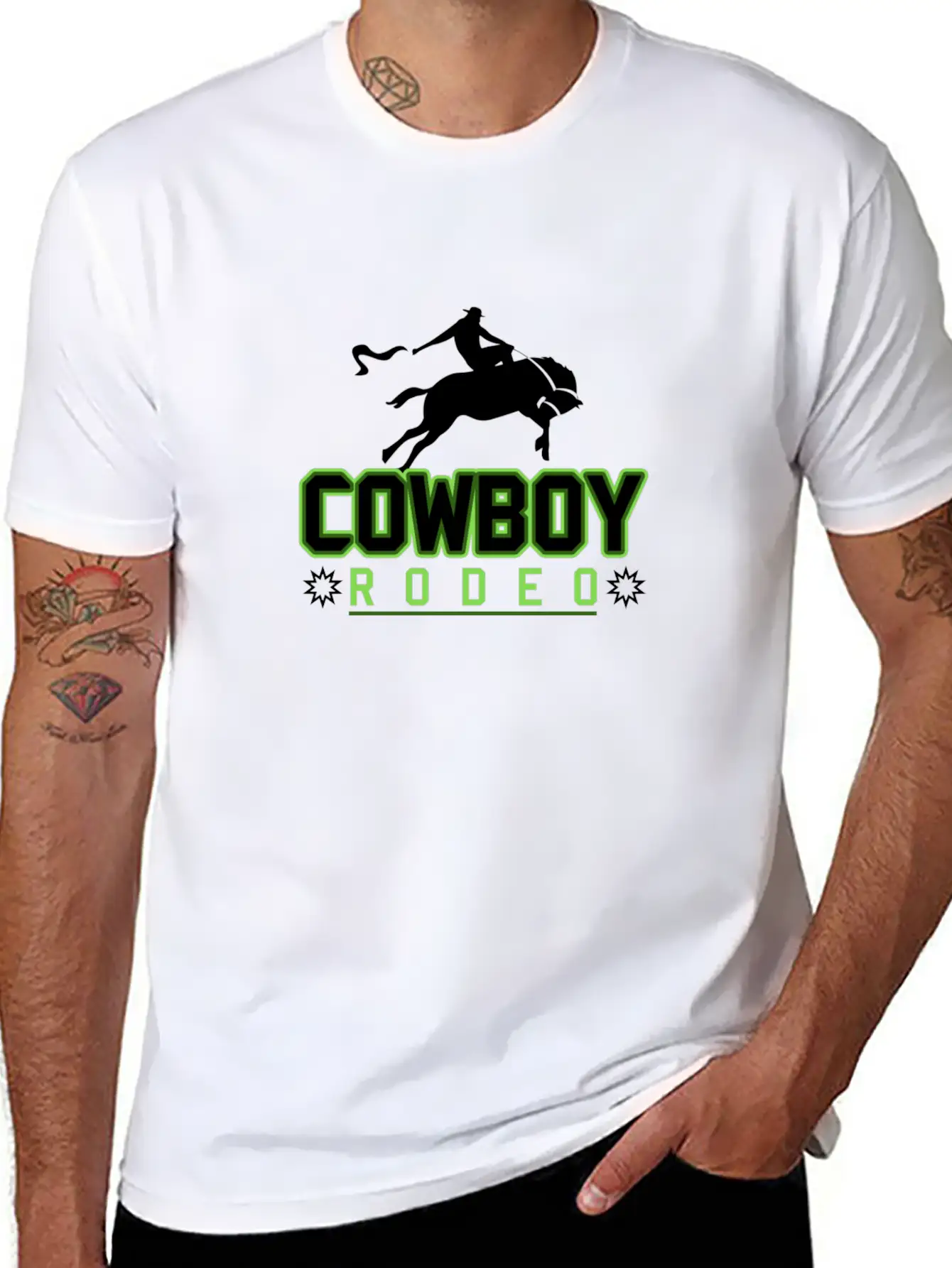 Cowboy Rodeo Rider Horse Basic Graphic T-Shirt – Daily Comfort In Soft Cotton