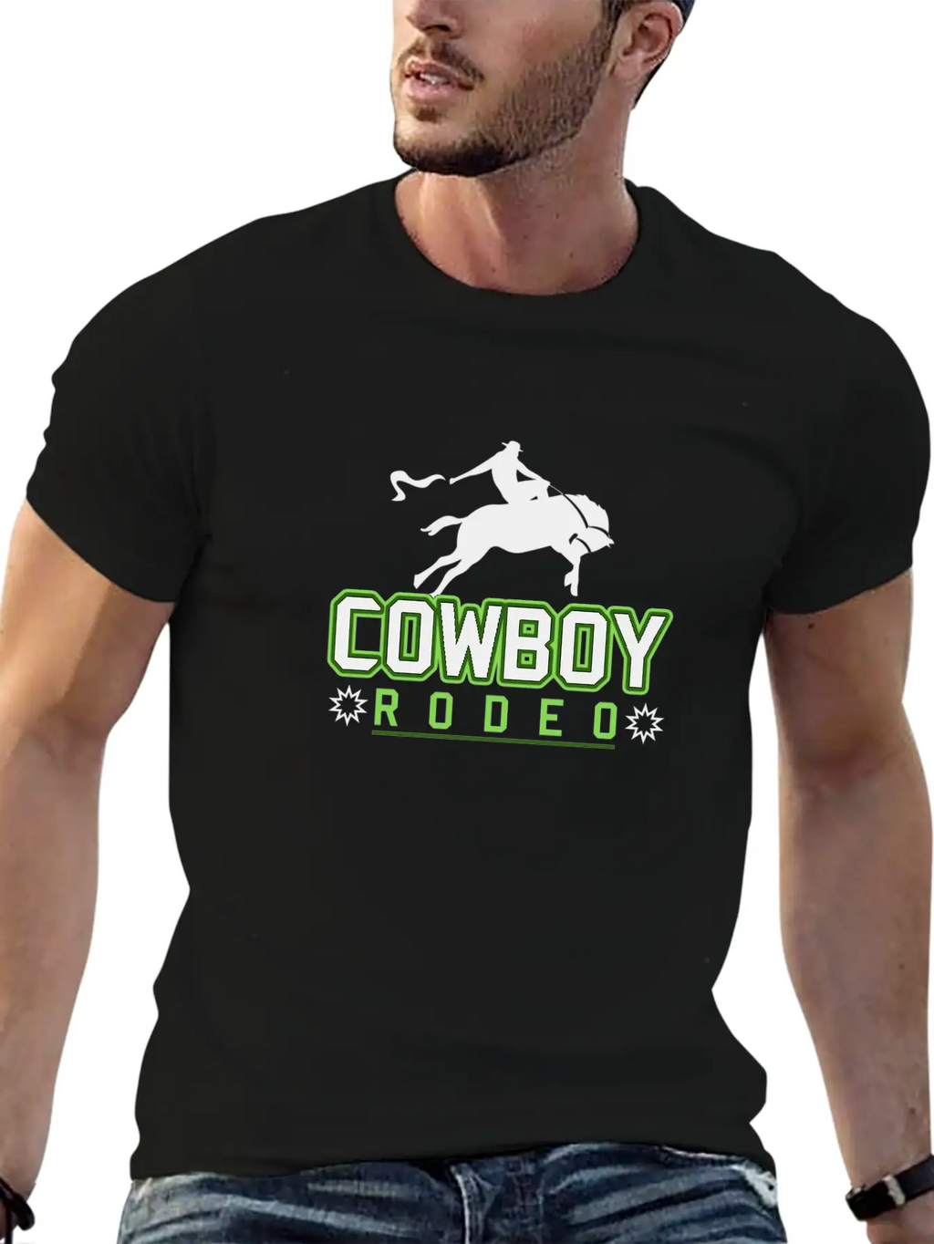 Cowboy Rodeo Rider Horse Basic Graphic T-Shirt – Daily Comfort In Soft Cotton