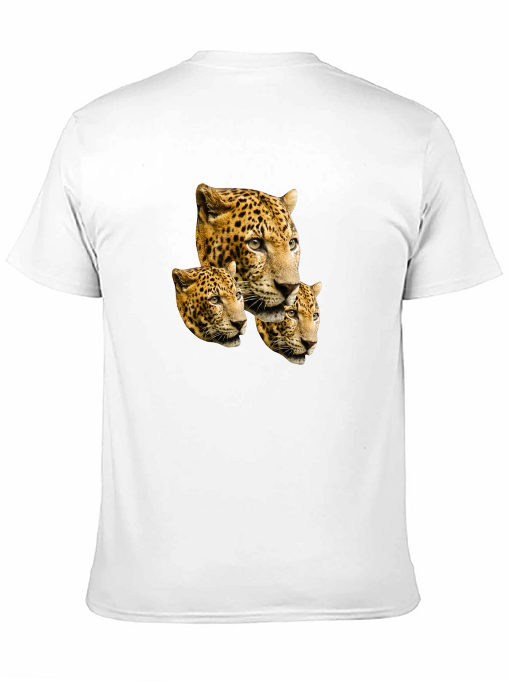 Leopard Head Print Black T-Shirt