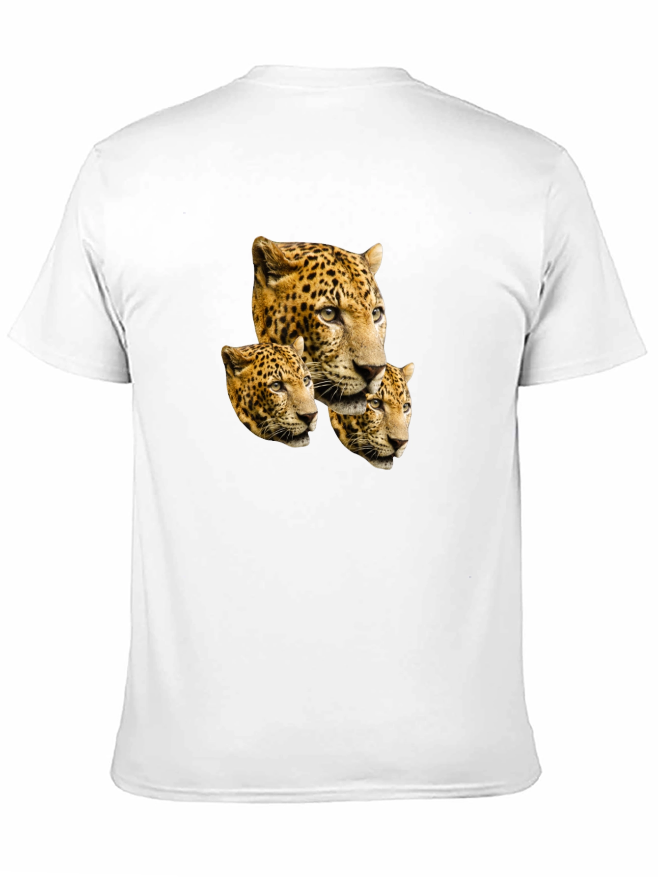 Leopard Head Print Black T-Shirt