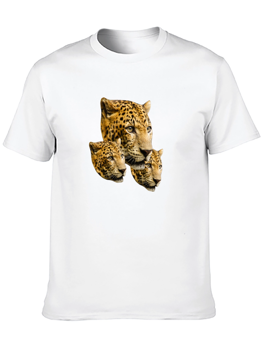 Leopard Head Print Black T-Shirt
