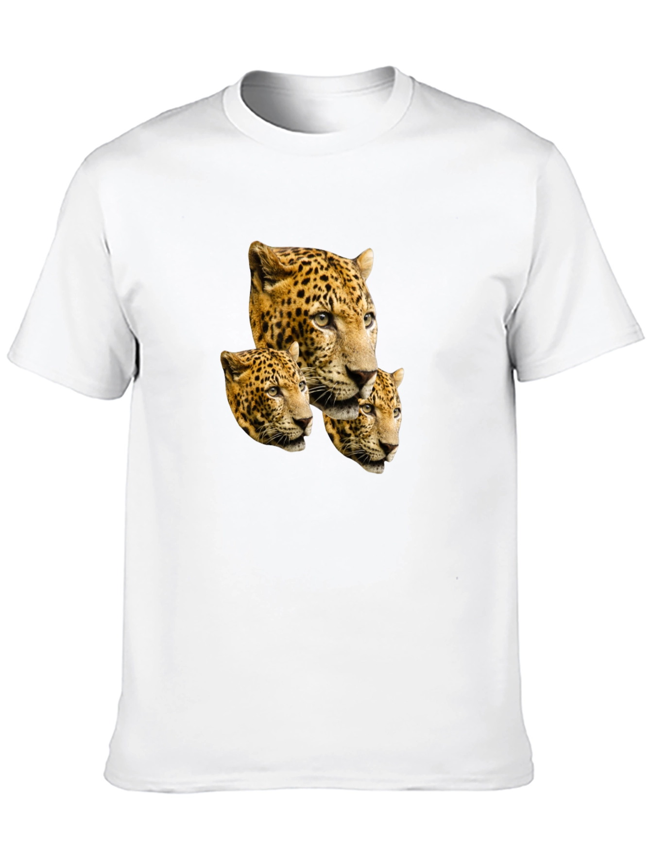 Leopard Head Print Black T-Shirt
