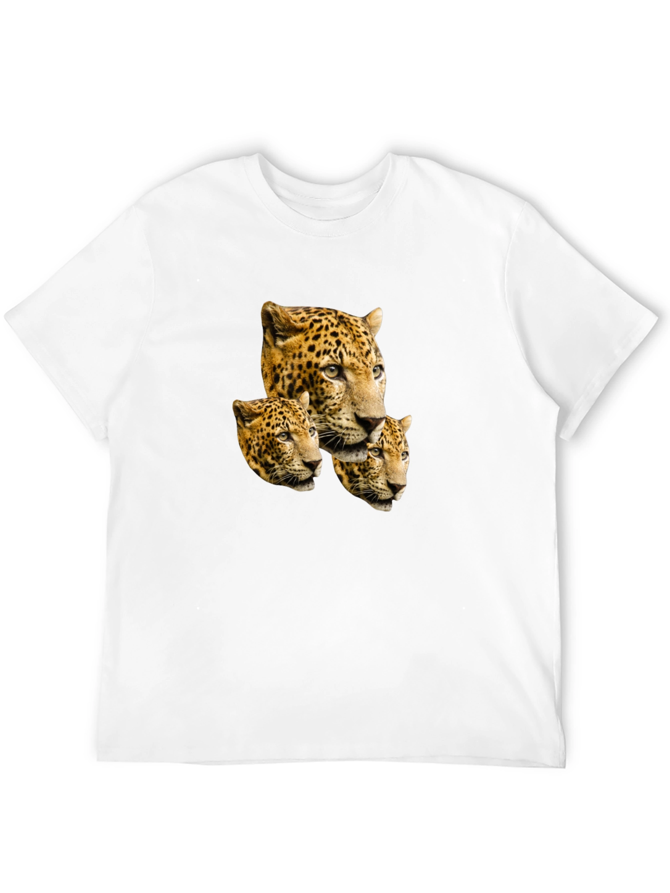 Leopard Head Print Black T-Shirt