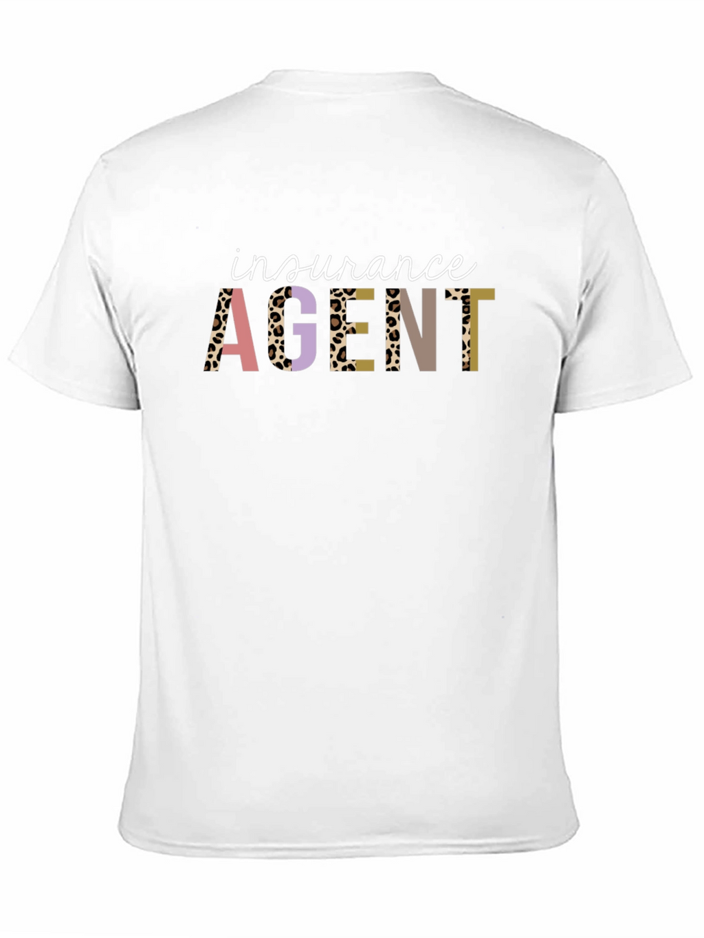 Insurance Agent Graphic Tee - Leopard Print Letters
