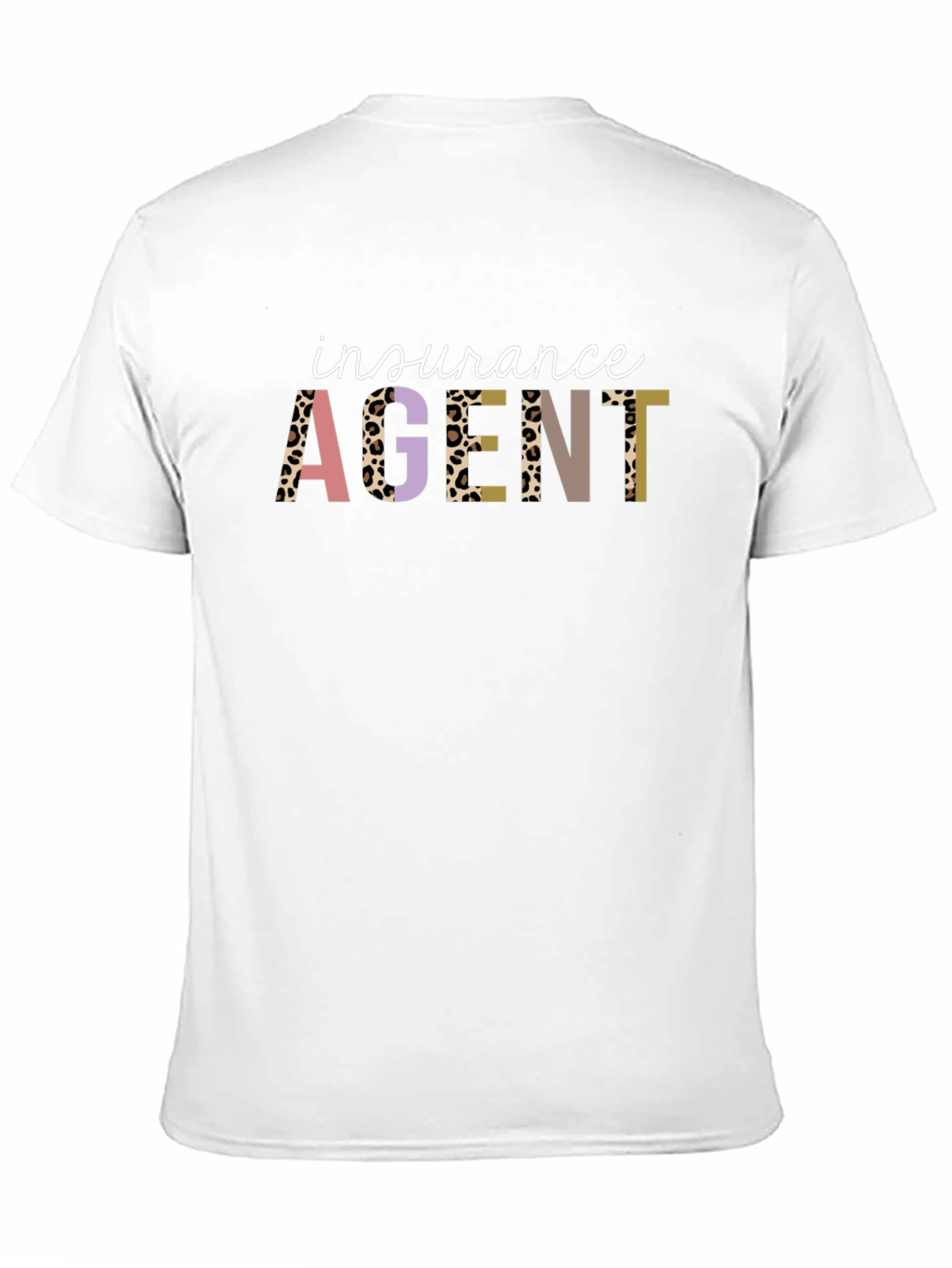 Insurance Agent Graphic Tee - Leopard Print Letters