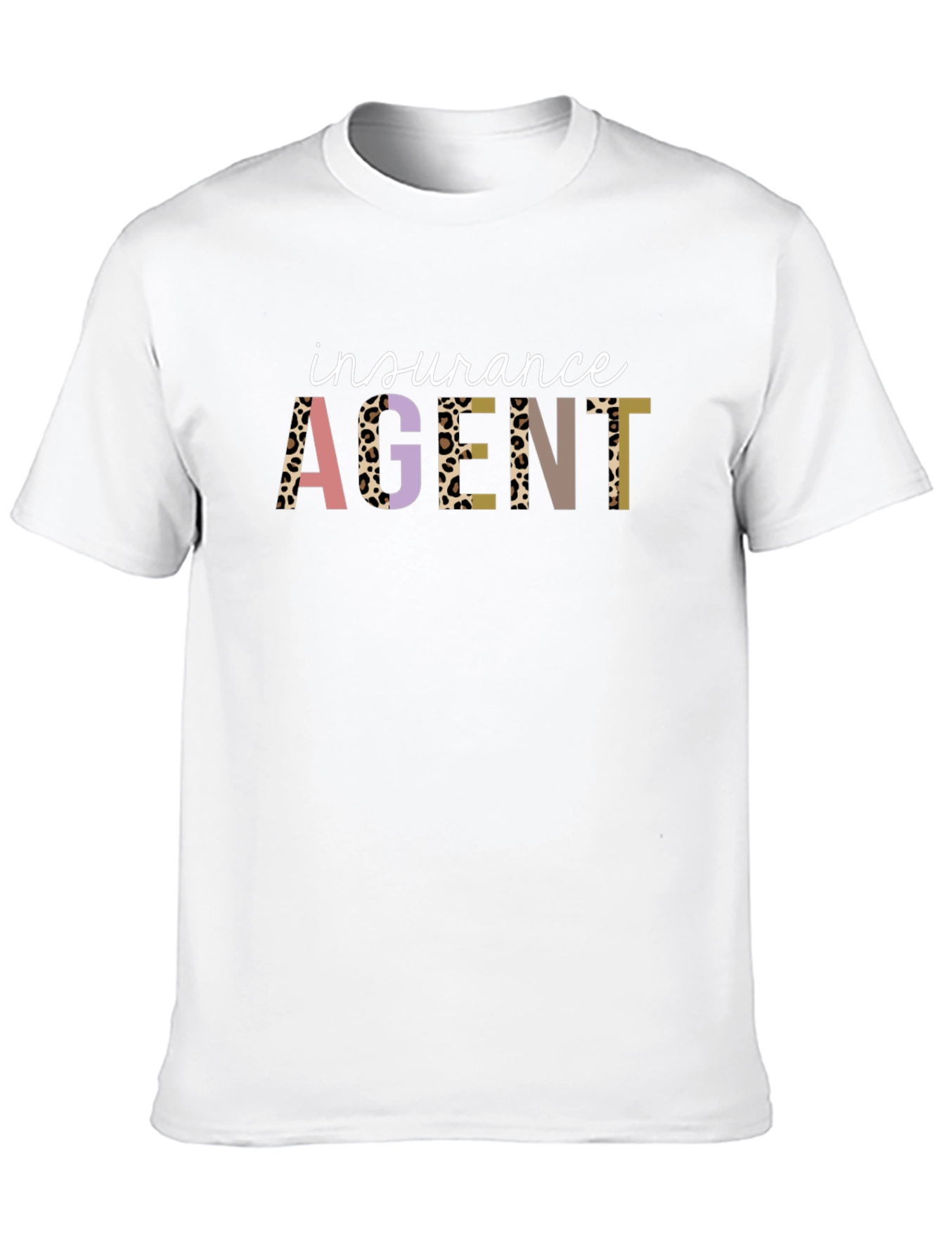 Insurance Agent Graphic Tee - Leopard Print Letters