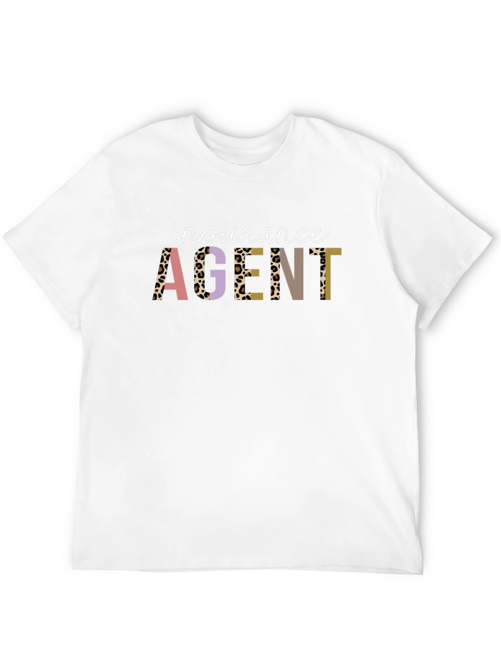 Insurance Agent Graphic Tee - Leopard Print Letters