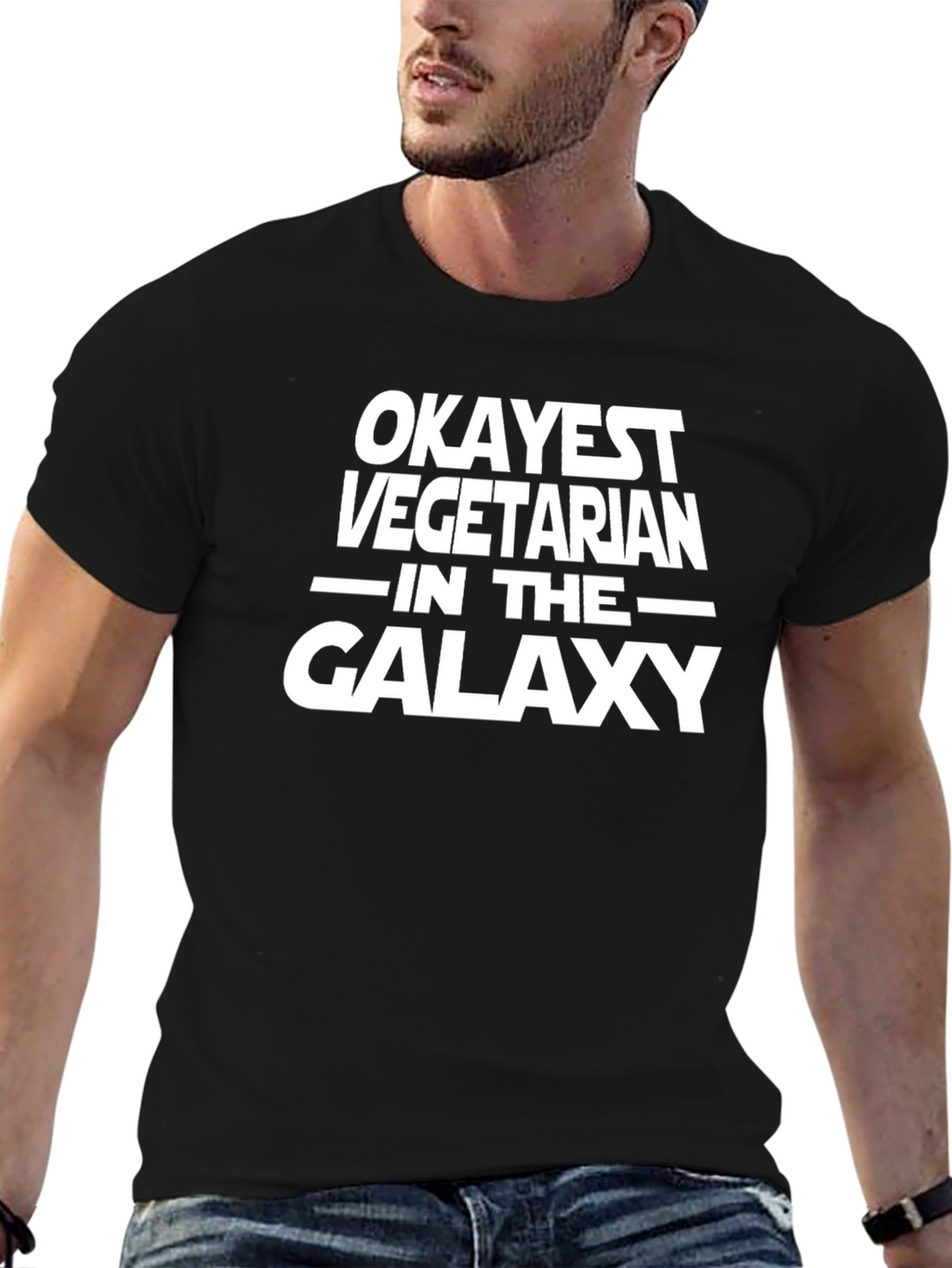 Okayest Vegetarian Galaxy Black T-Shirt