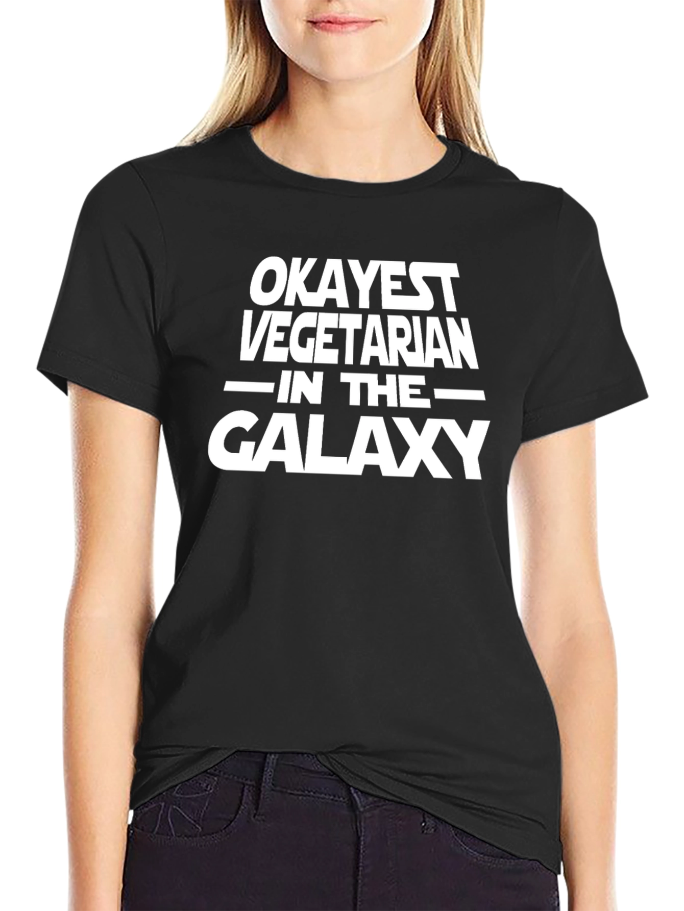 Okayest Vegetarian Galaxy Black T-Shirt