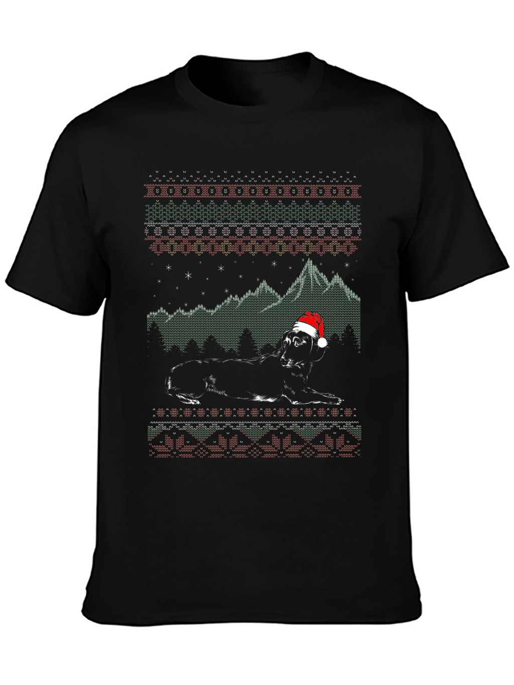 Festive Dog Ugly Christmas Sweater T-Shirt