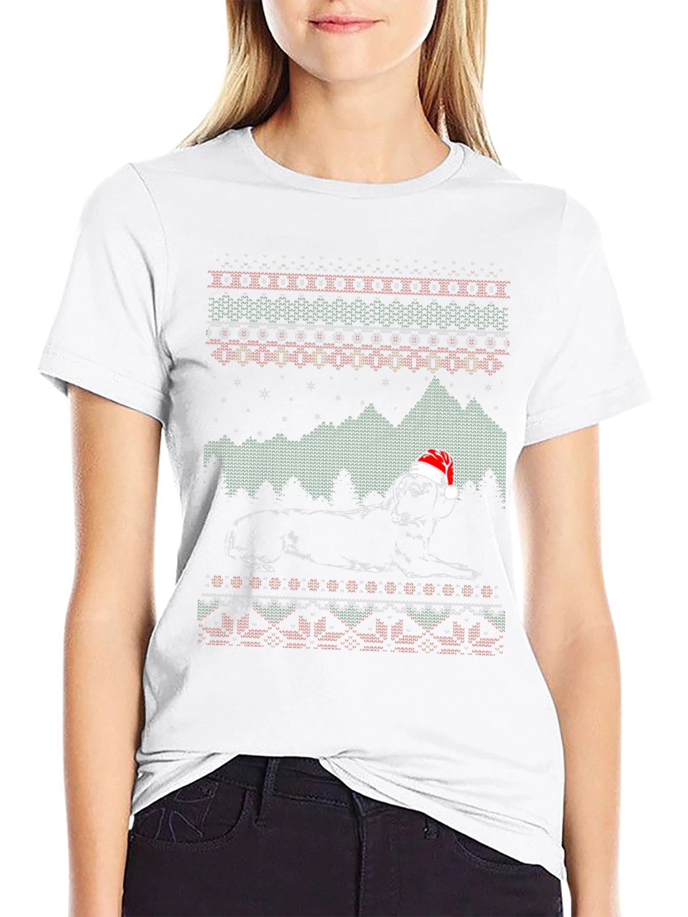 Festive Dog Ugly Christmas Sweater T-Shirt
