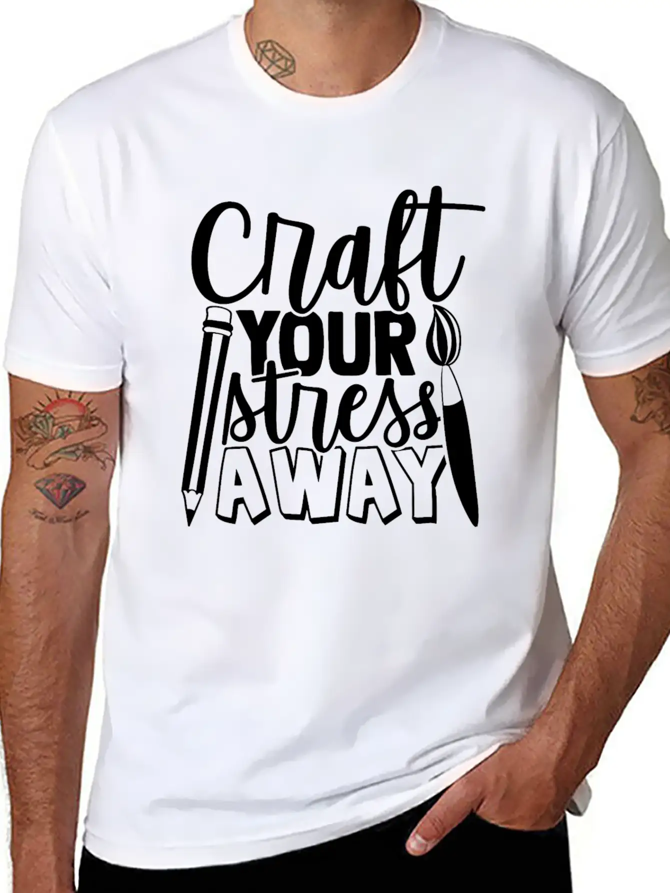 Craft Your Stress Away Breathable Graphic T-Shirt – Perfect For Casual Days