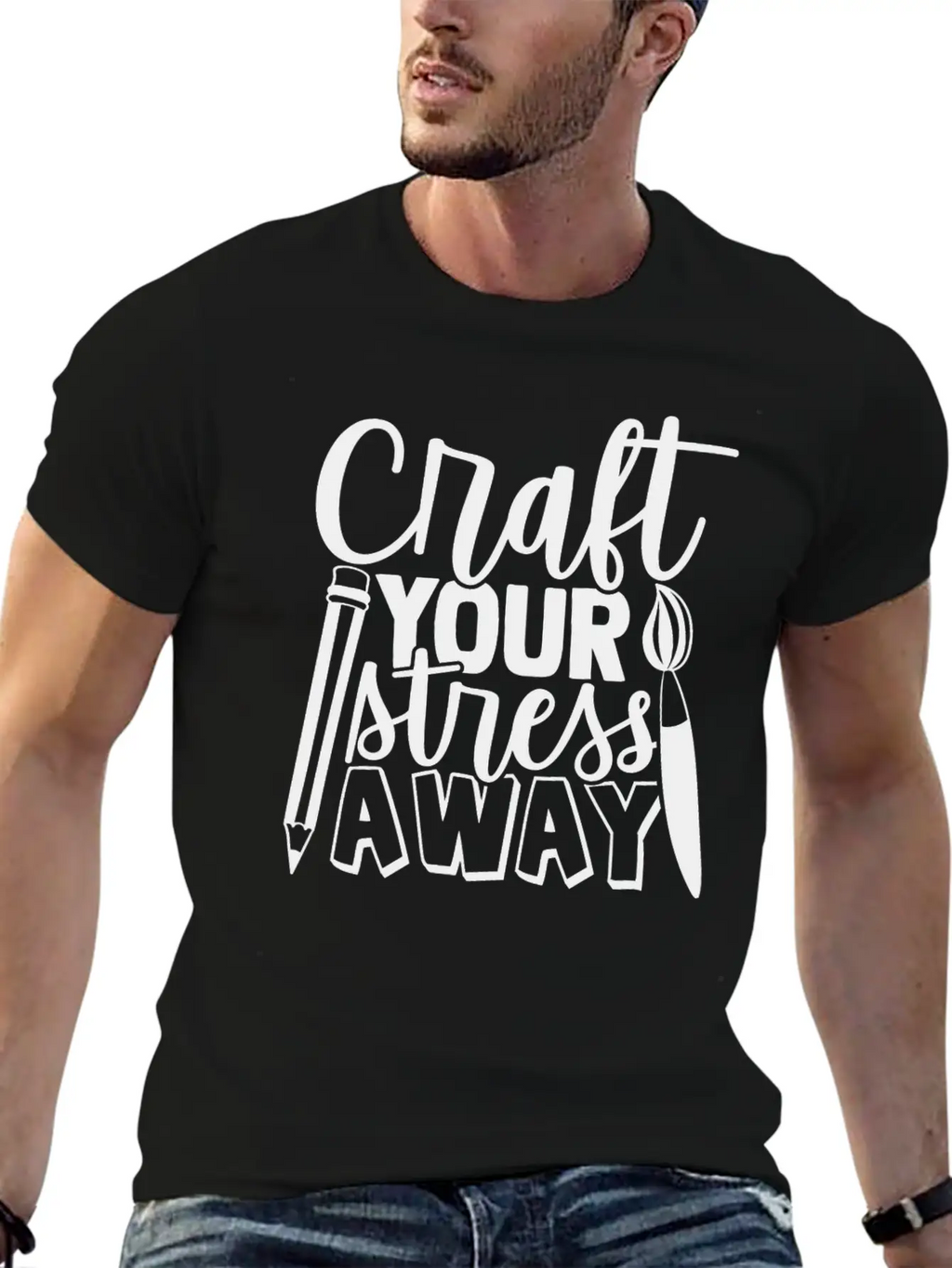 Craft Your Stress Away Breathable Graphic T-Shirt – Perfect For Casual Days