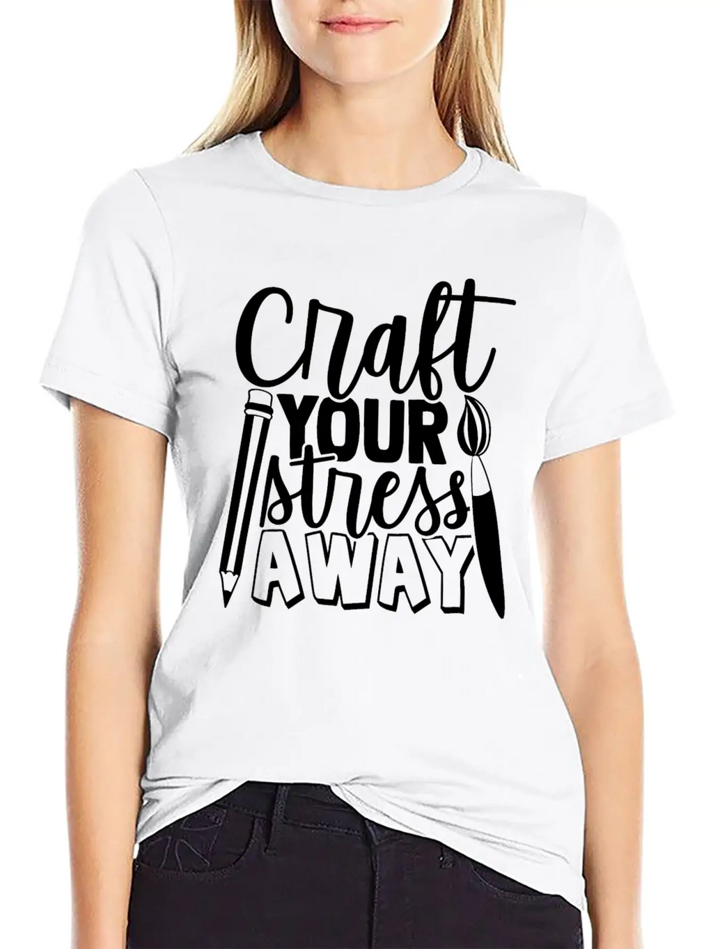 Craft Your Stress Away Breathable Graphic T-Shirt – Perfect For Casual Days
