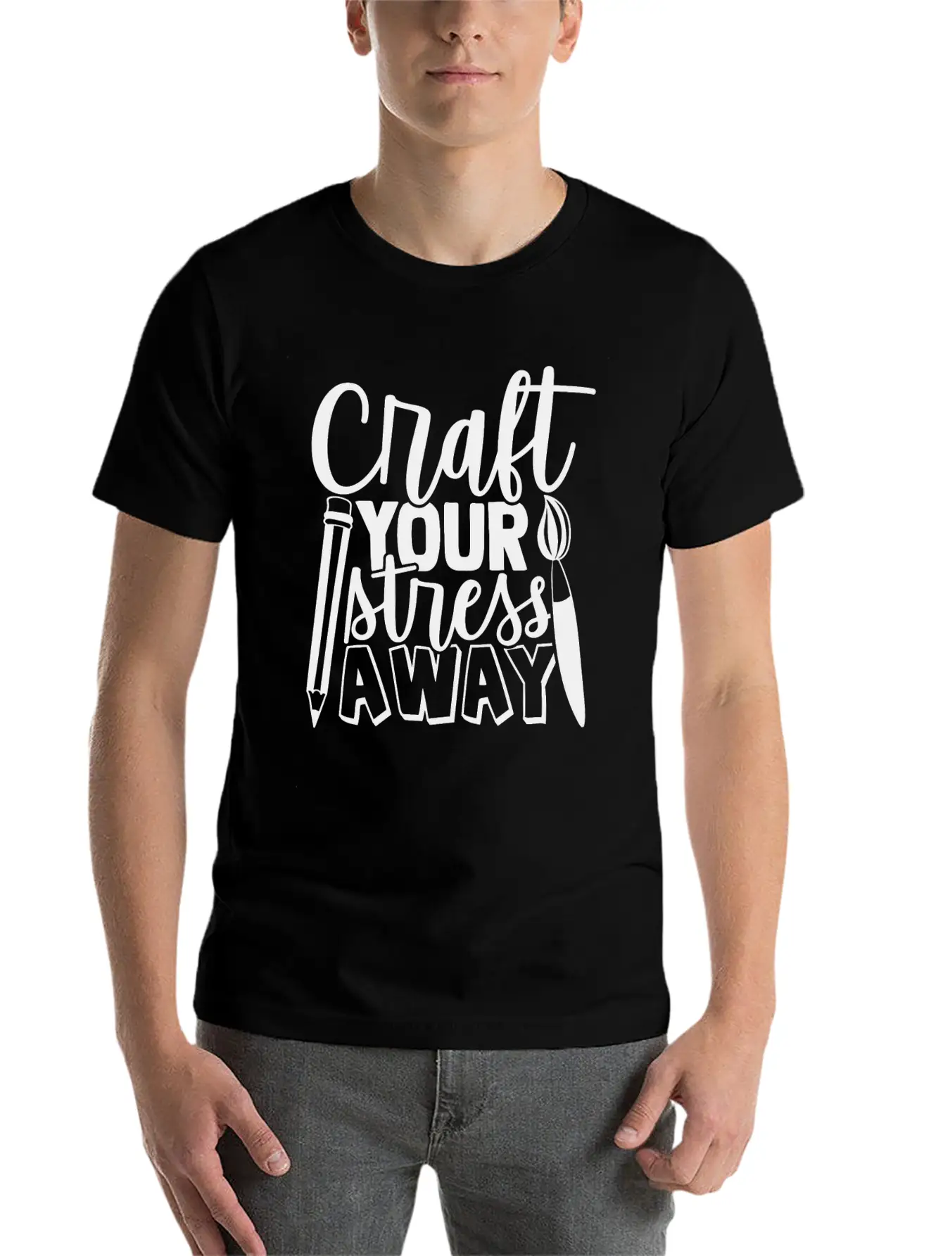 Craft Your Stress Away Breathable Graphic T-Shirt – Perfect For Casual Days
