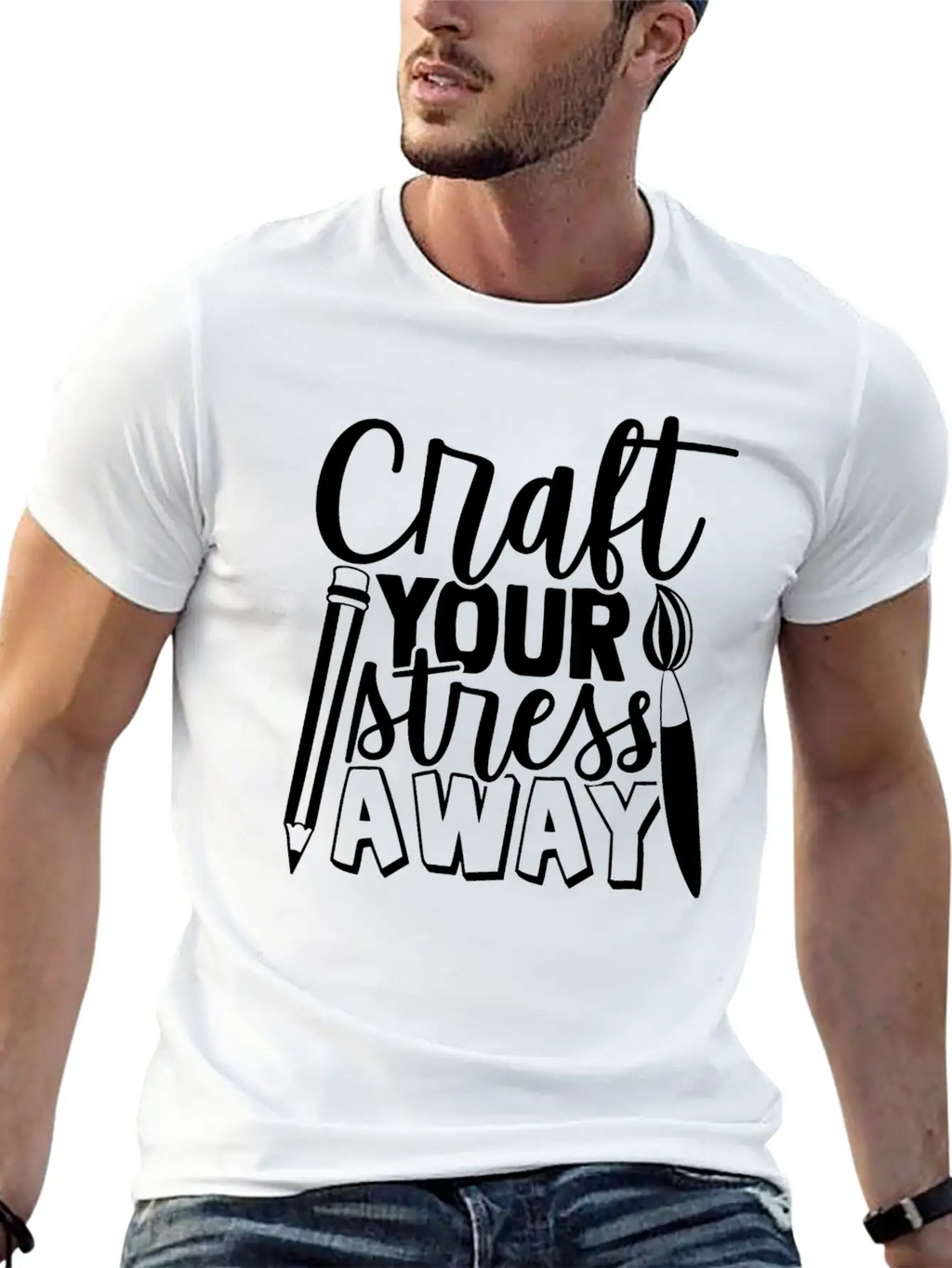 Craft Your Stress Away Breathable Graphic T-Shirt – Perfect For Casual Days