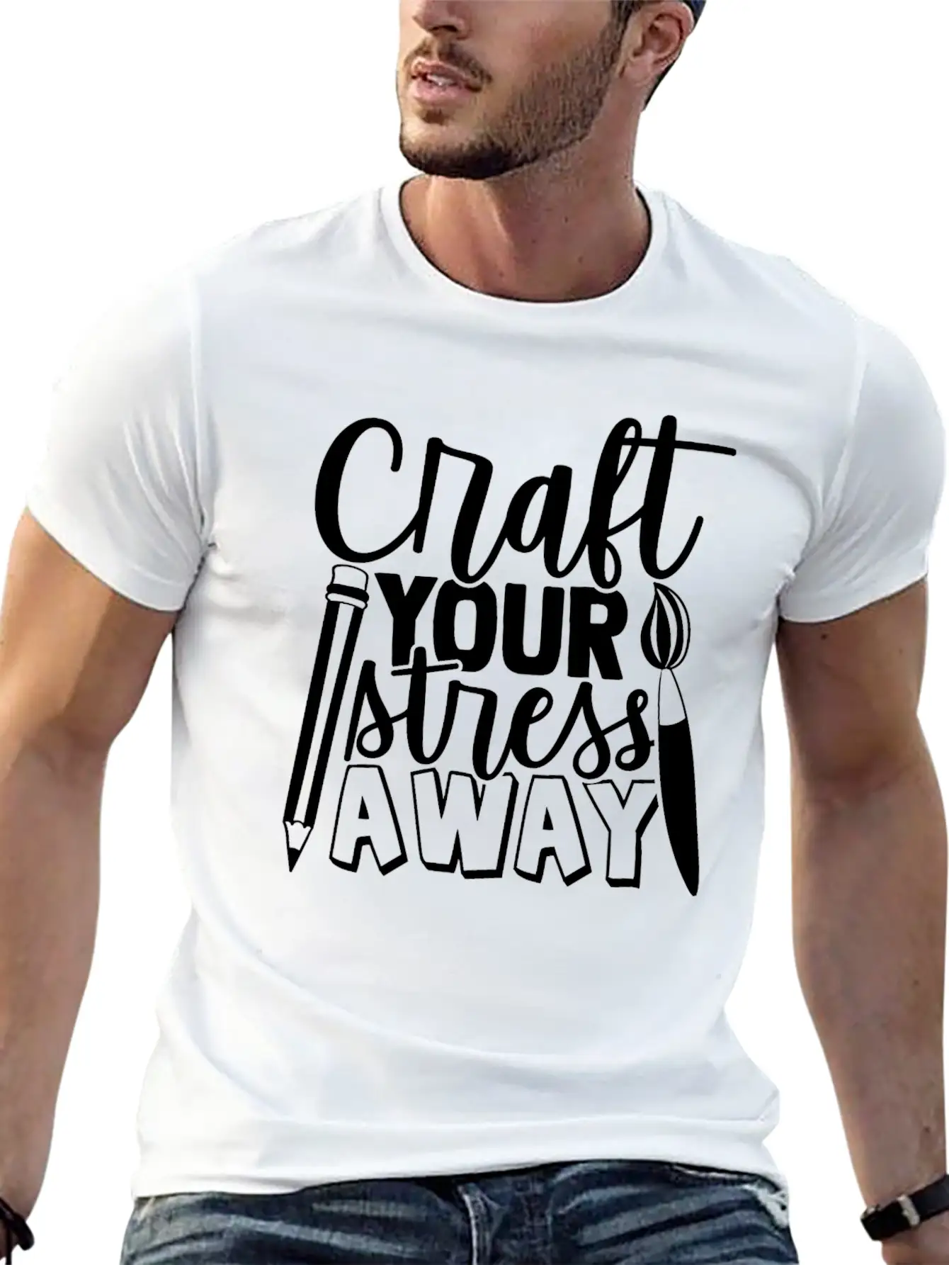 Craft Your Stress Away Breathable Graphic T-Shirt – Perfect For Casual Days