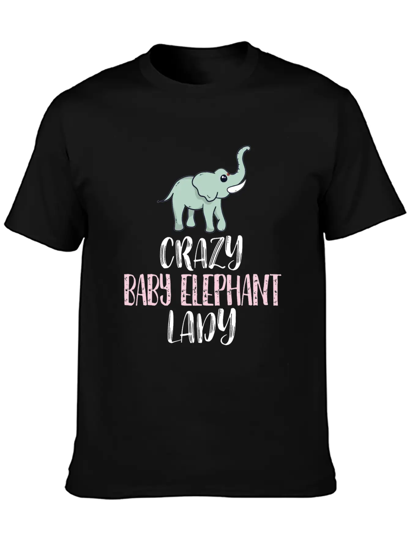 Crazy Baby Elephant Lady Elephant Lovers Breathable Graphic T-Shirt – Perfect For Casual Days