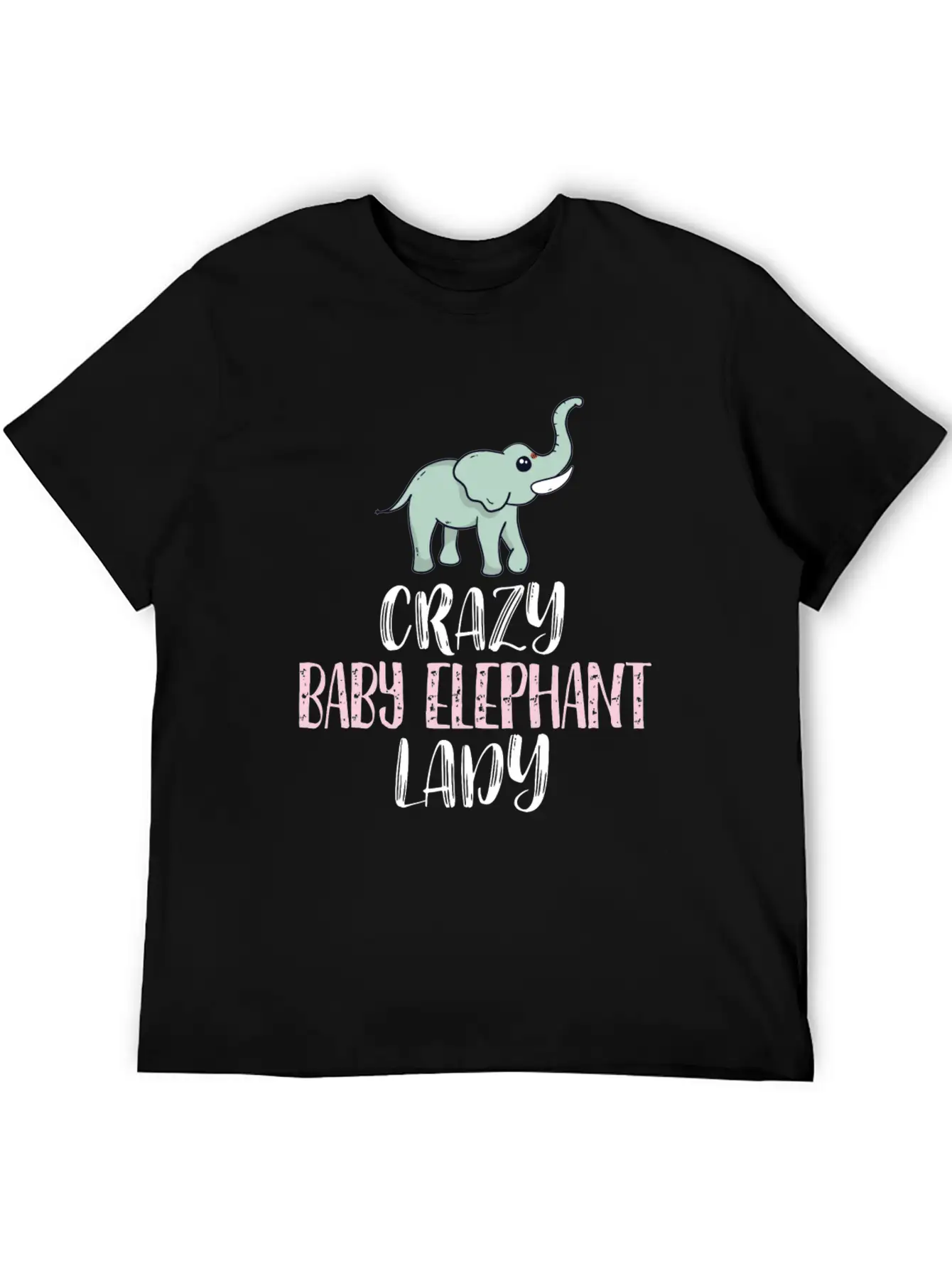 Crazy Baby Elephant Lady Elephant Lovers Breathable Graphic T-Shirt – Perfect For Casual Days